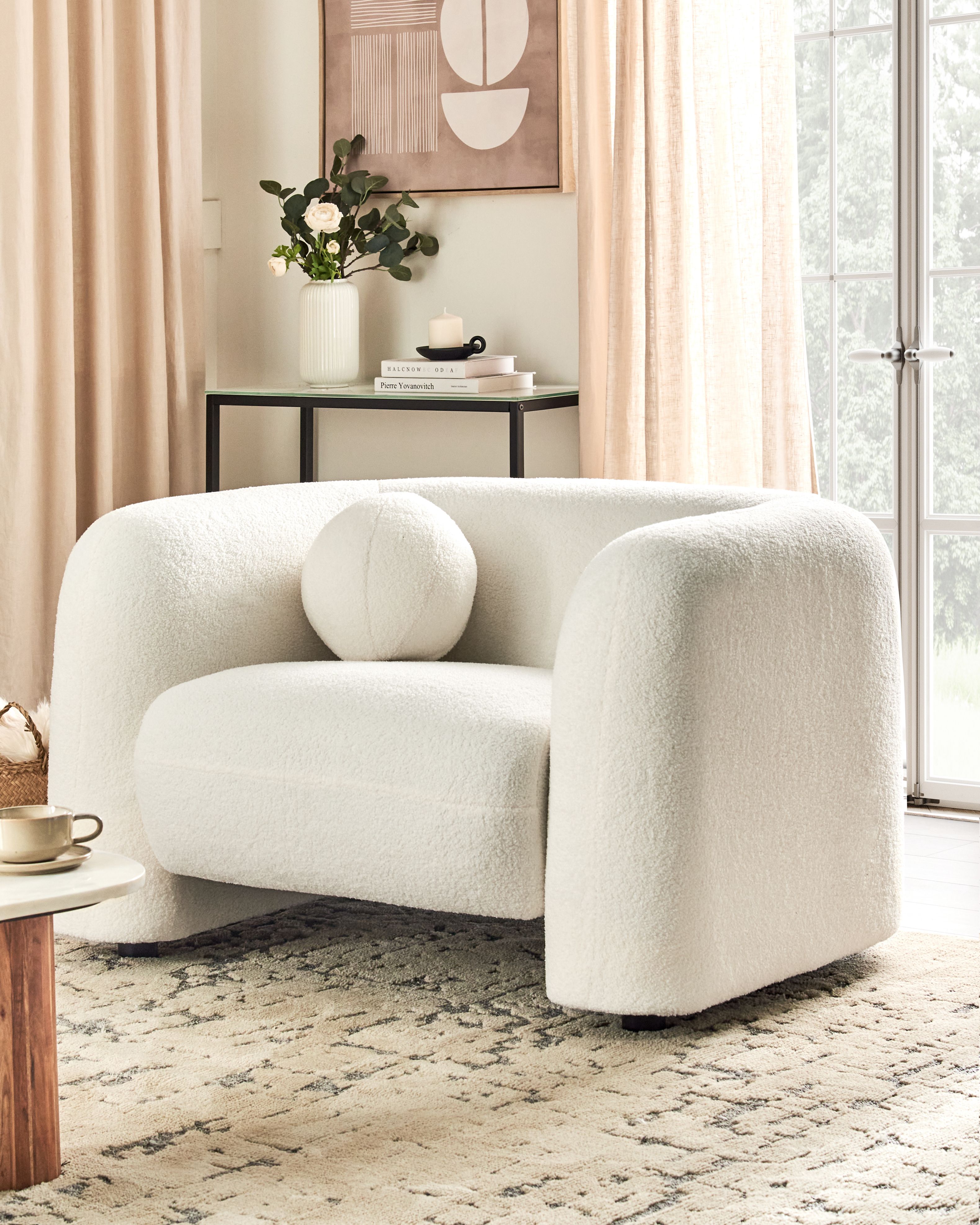 Armchair LEIREN Boucle White