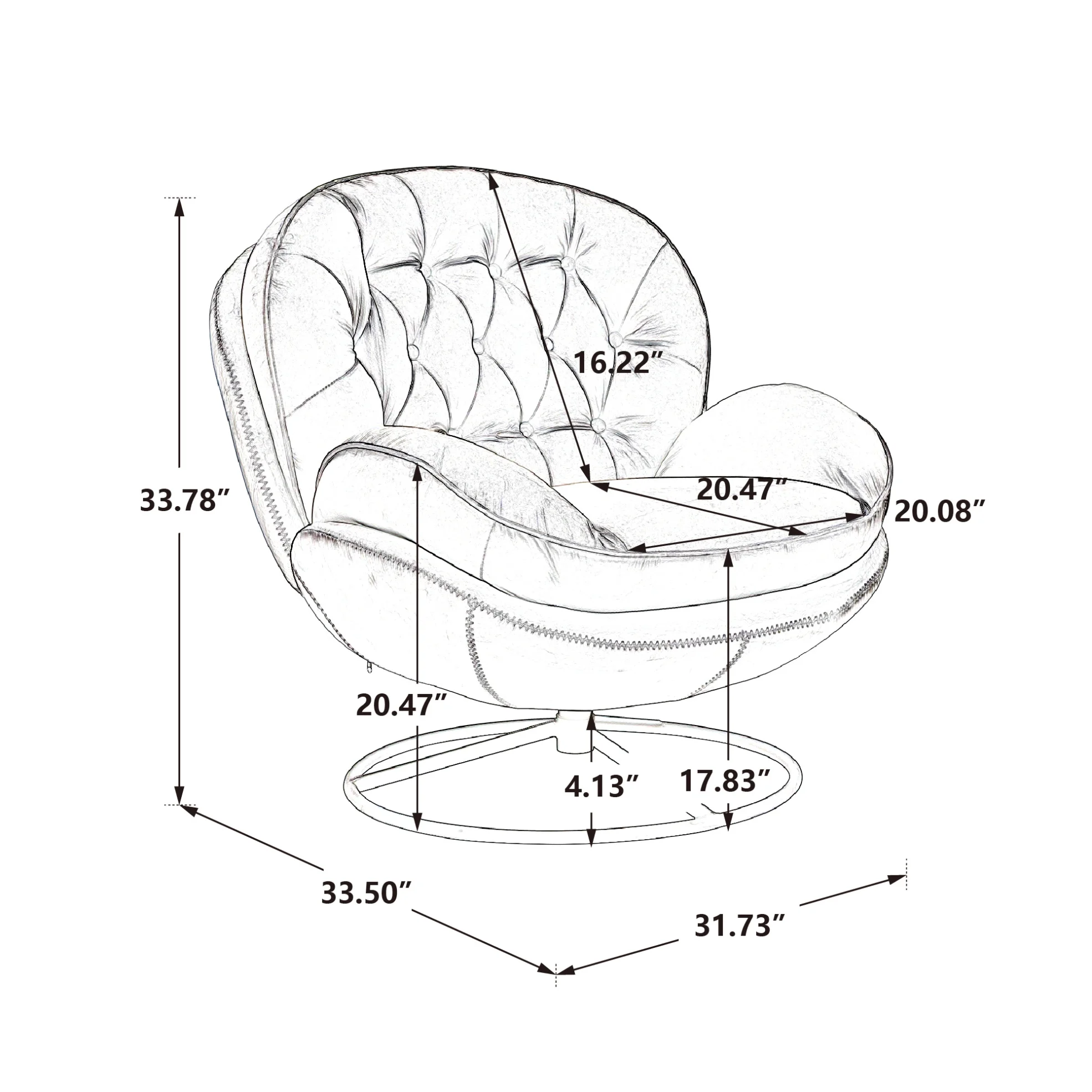 Velvet Swivel Accent Chair with Ottoman Set, Modern Tufted Armchair with Footrest for Living Room Reading TV Chairs for Adults, Comfy Chaise Lounge Chairs with 360 Degree Swiveling for Bedroom, Pink - Image 14