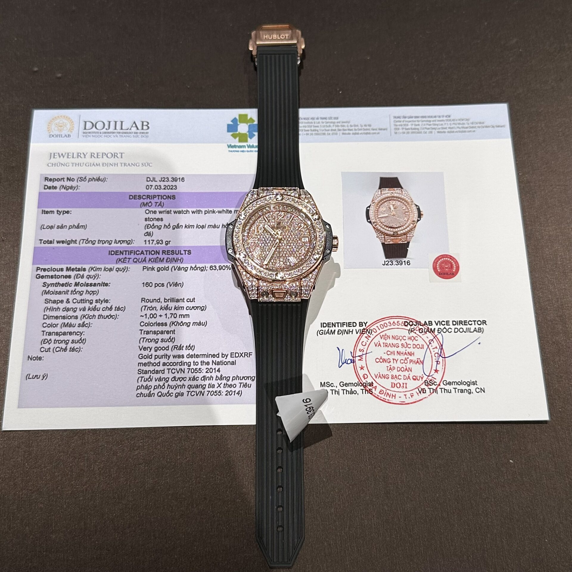 Hublot Replica 1:1 Watch One Click Gold Wrapped With Full Moissanite 39mm - Elite Watch Atelier