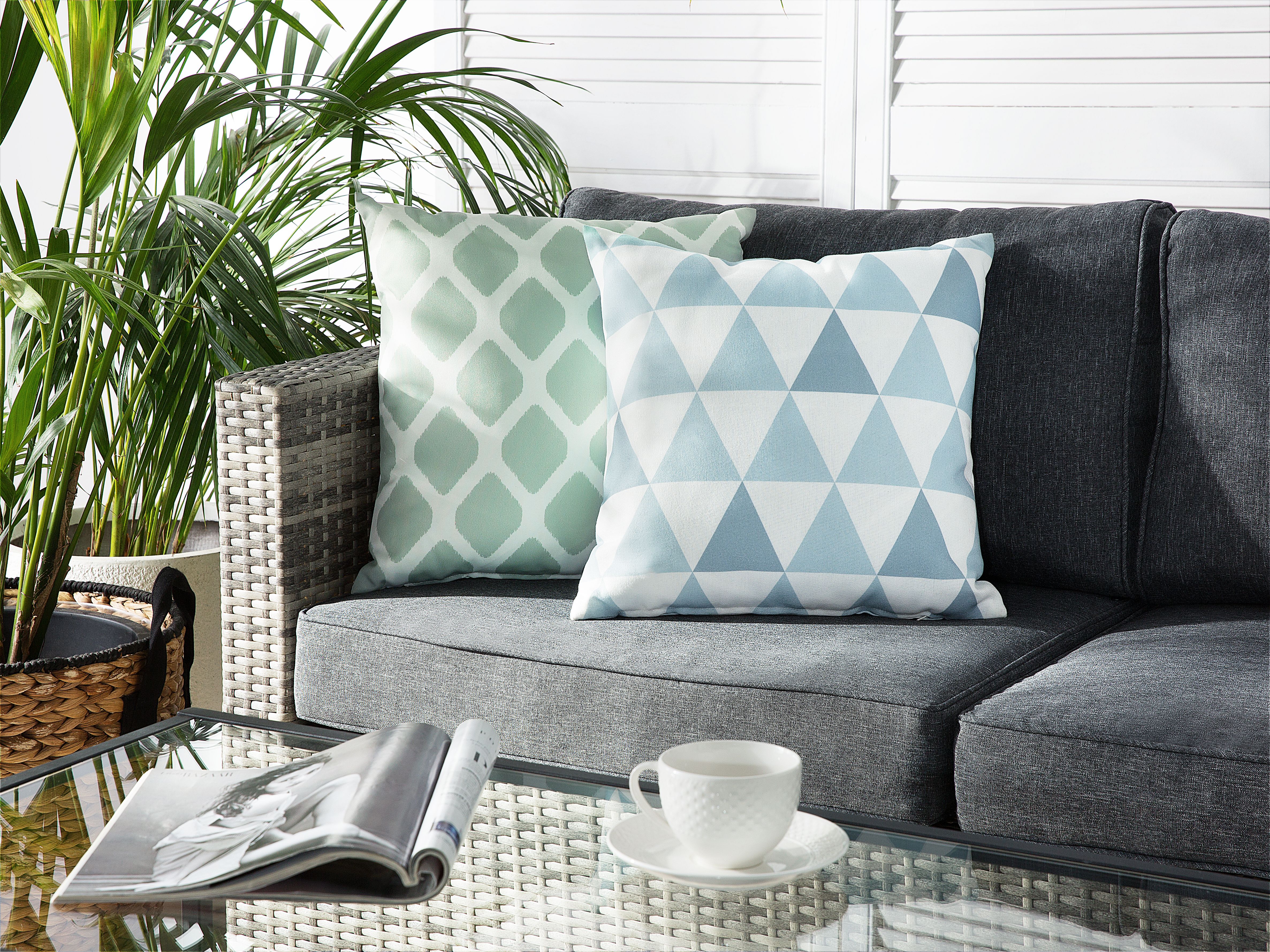 Throw Cushion GARTENKISSEN Geometric Pattern 40 x 40 cm Mint Green