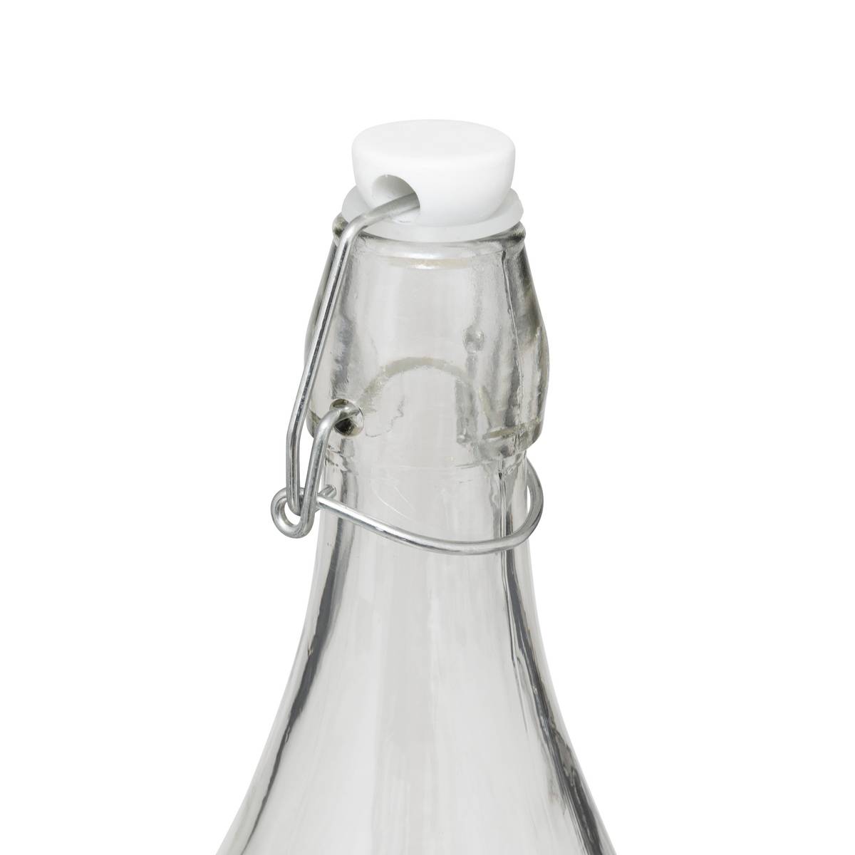 Bottle "White Floral" 1L, Transparent