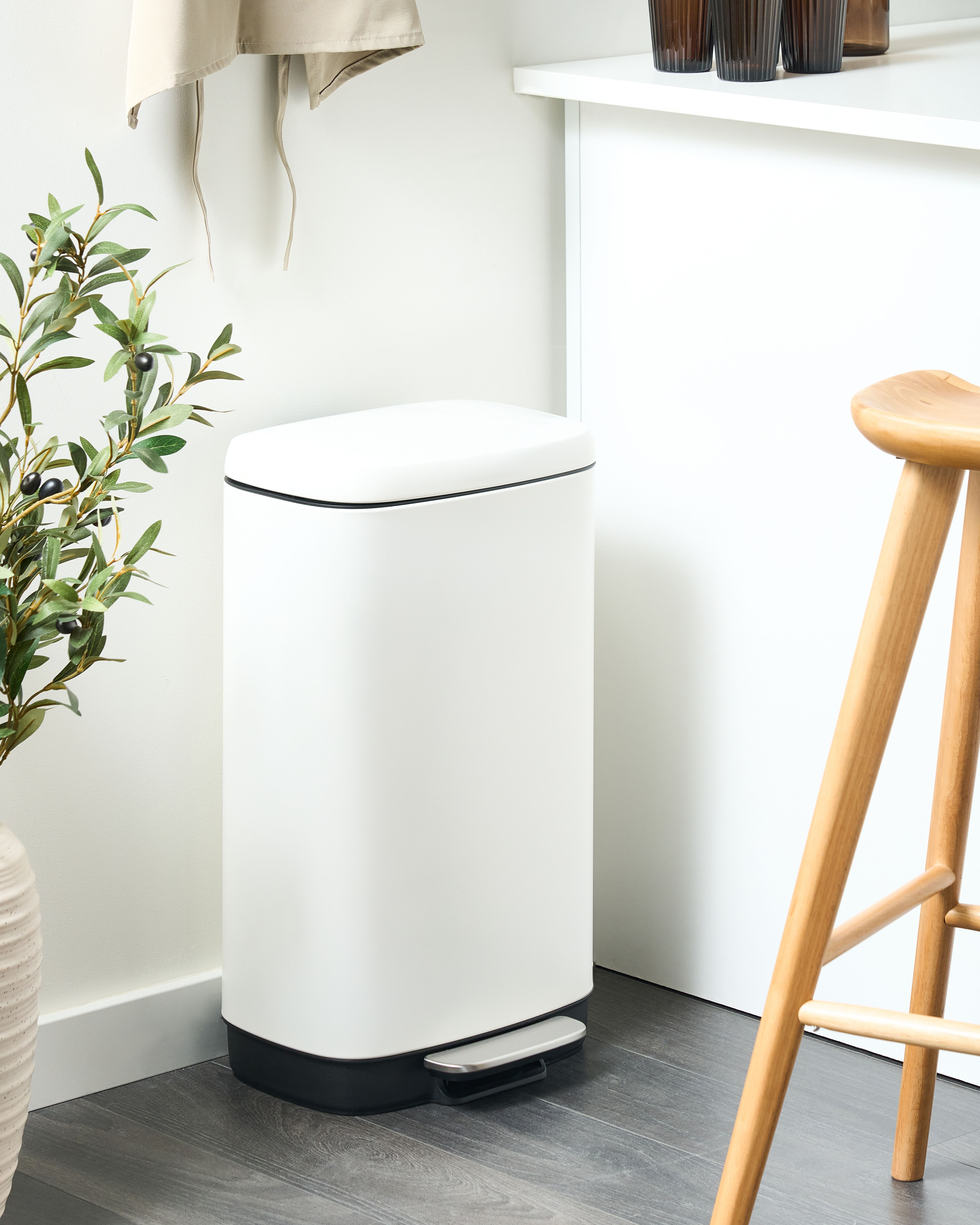 Pedal Waste Bin 30 L ECOCOLLECT Metal White