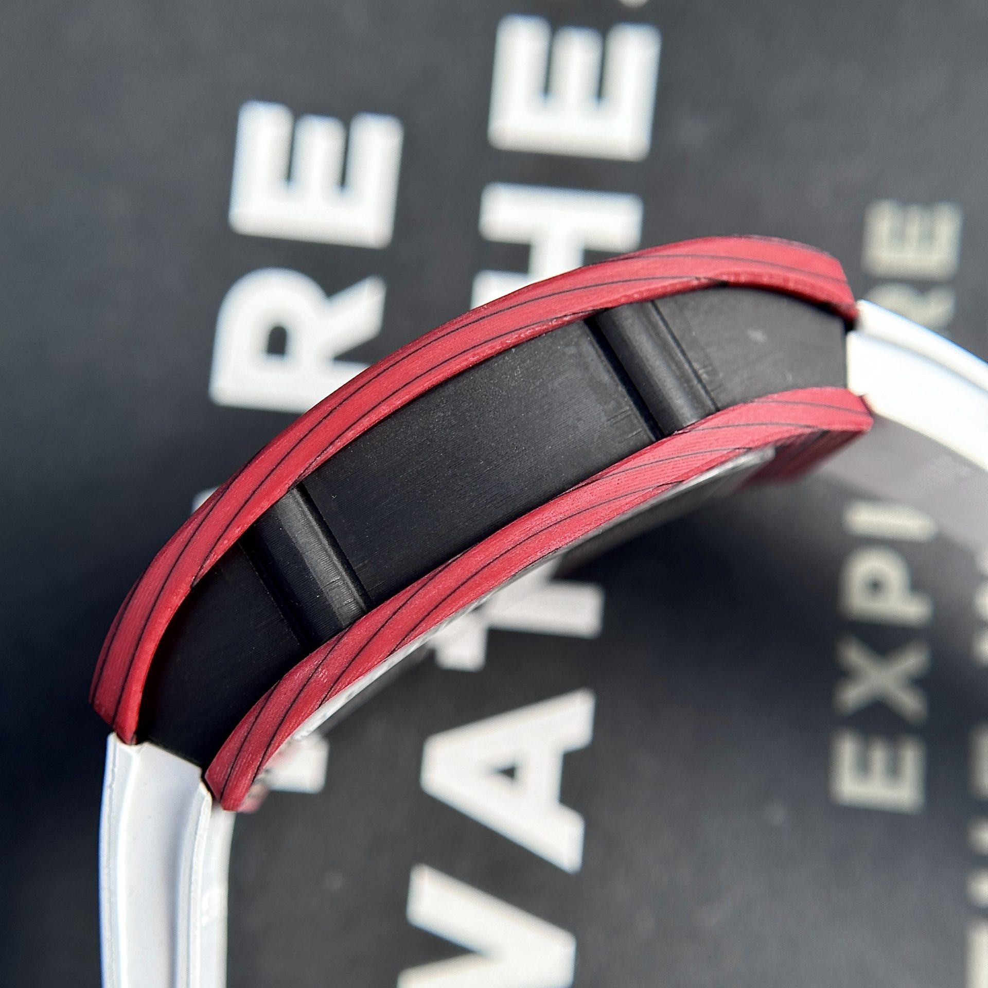 Richard Mille Best Replica Watch RM07-01 Red Carbon Rubber Strap 32x46mm - Top club
