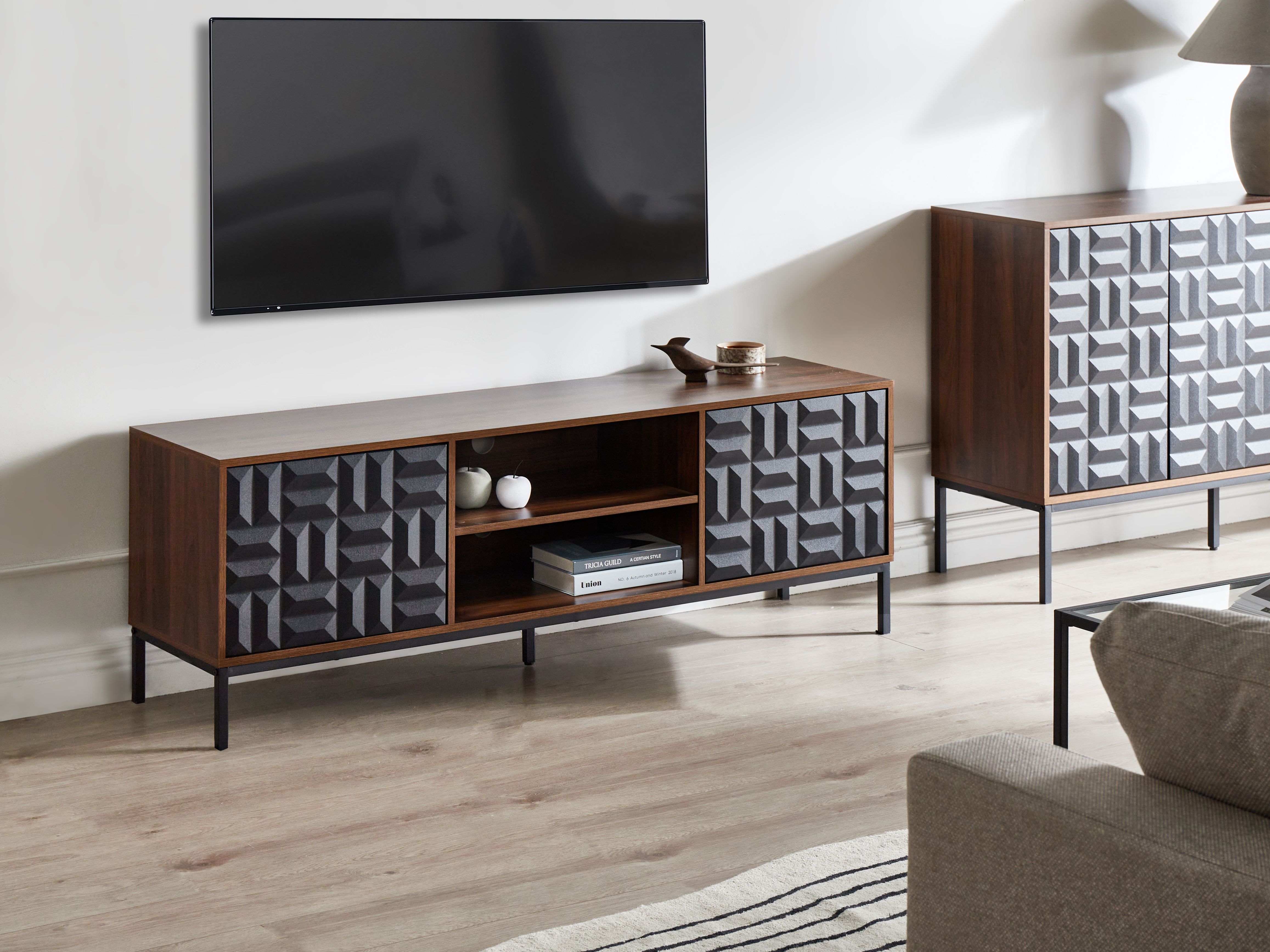 TV Stand CARAQUET Dark Brown