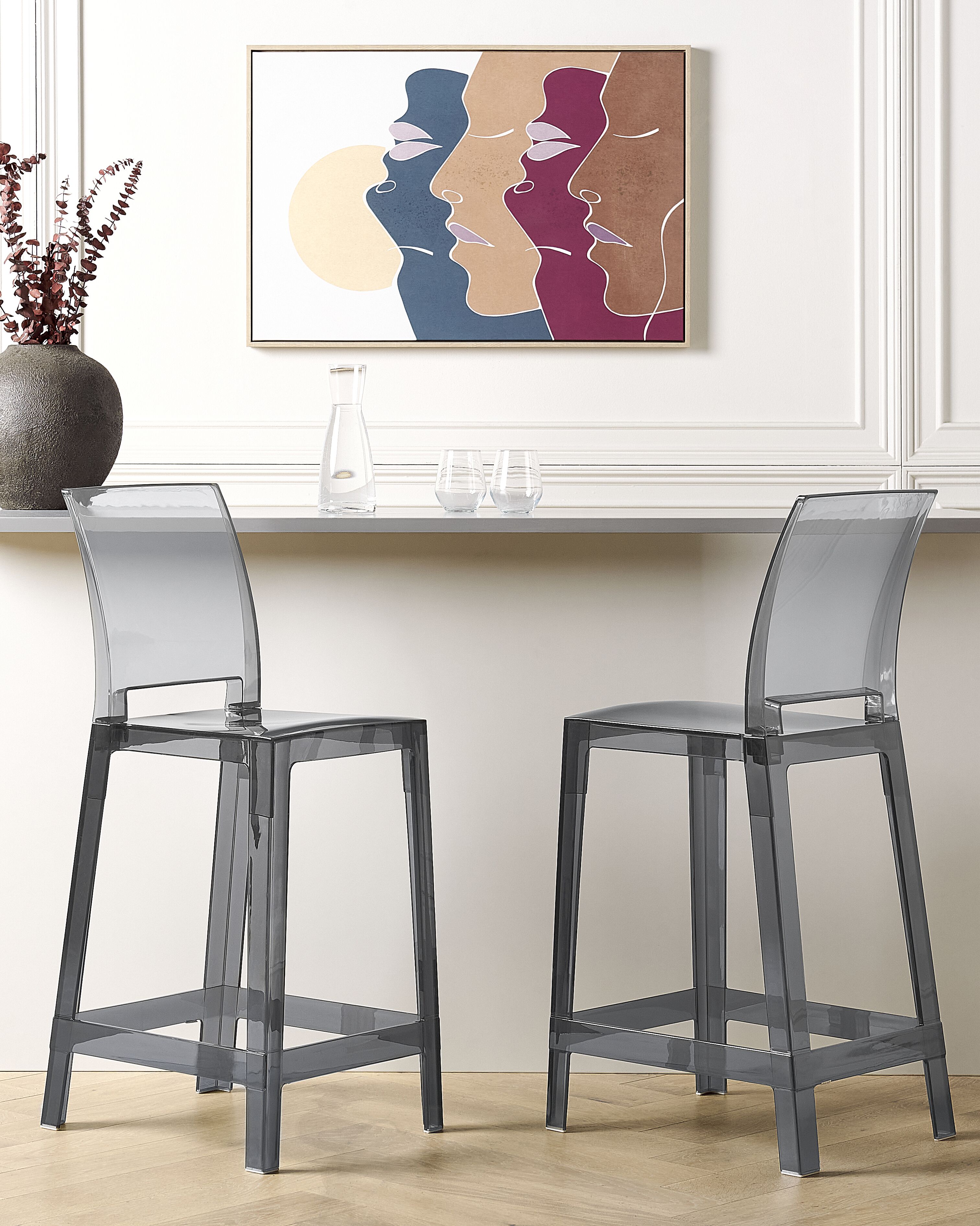 Set of 2 Bar Chairs WELLINGTON Black