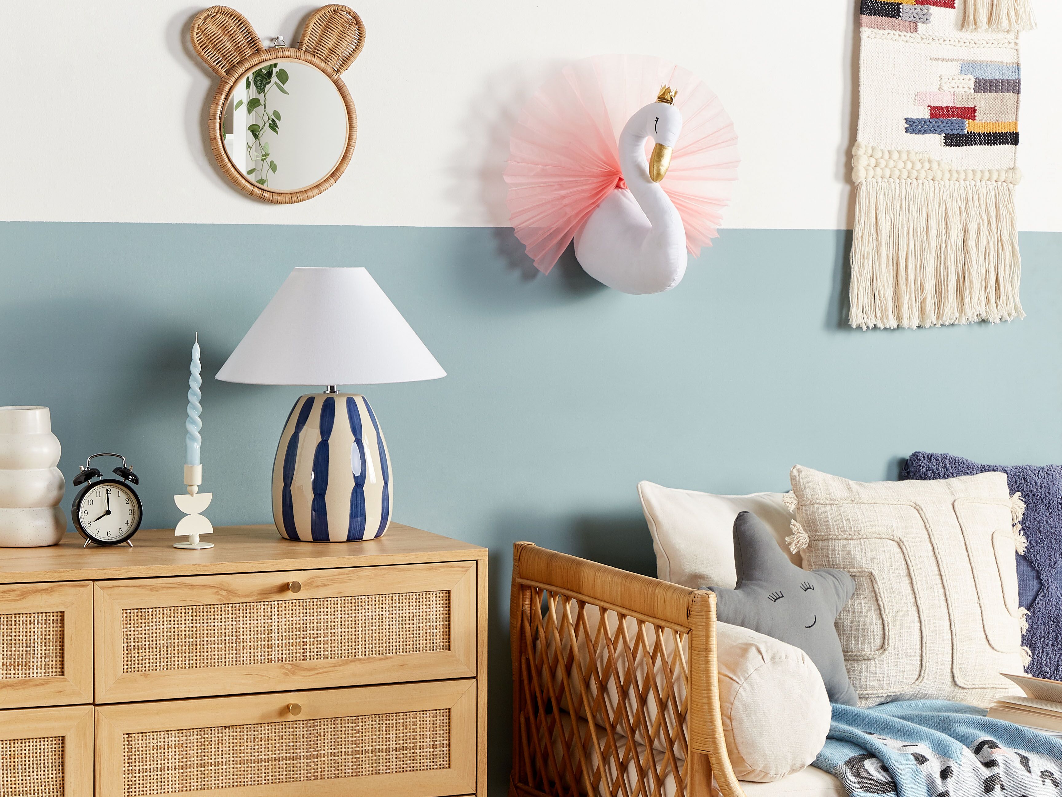 Kids Wall Decor Swan ODETTA Cotton 32 cm White