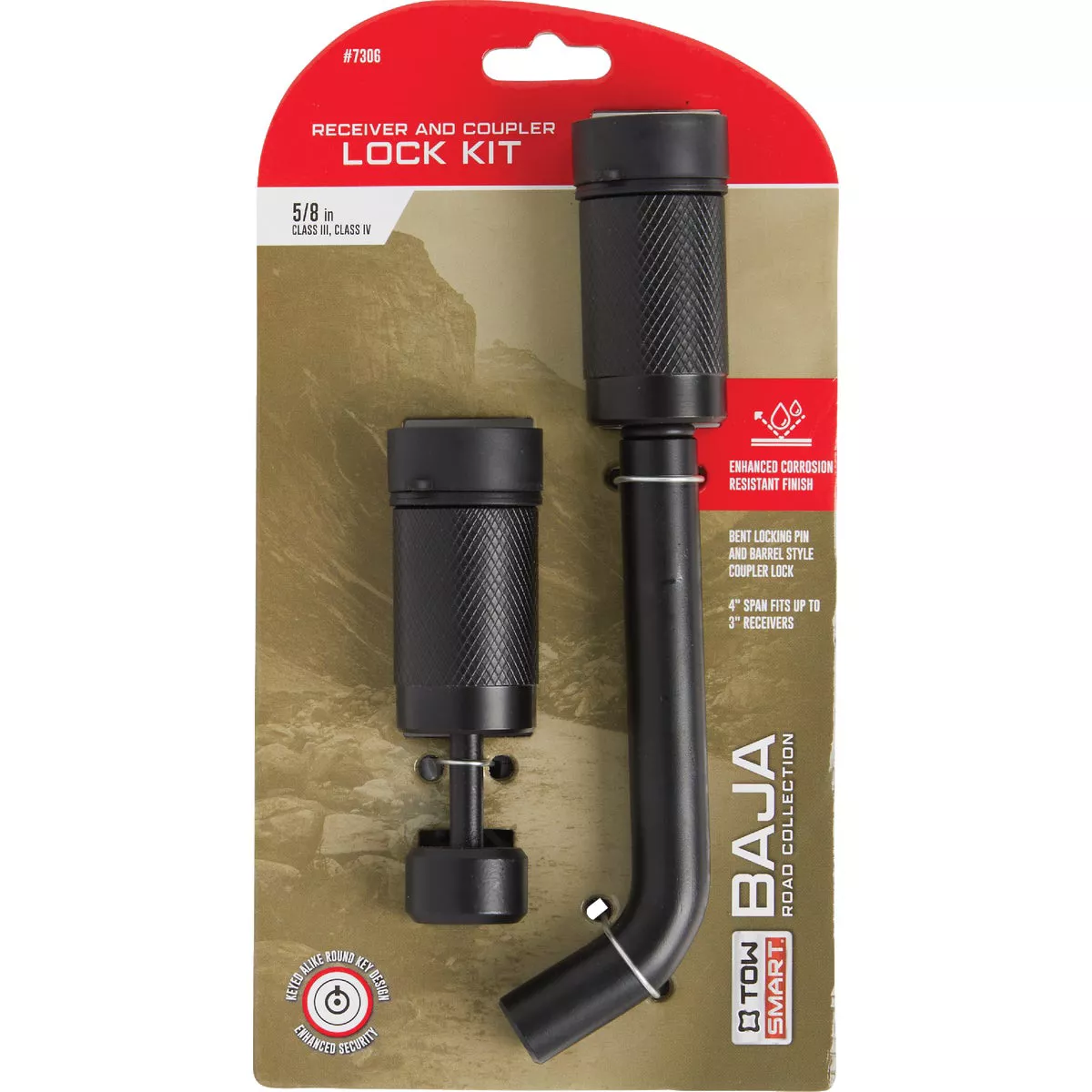 TowSmart Baja 5/8 In. Bent Pin Barrel Receiver Lock & Coupler Lock
