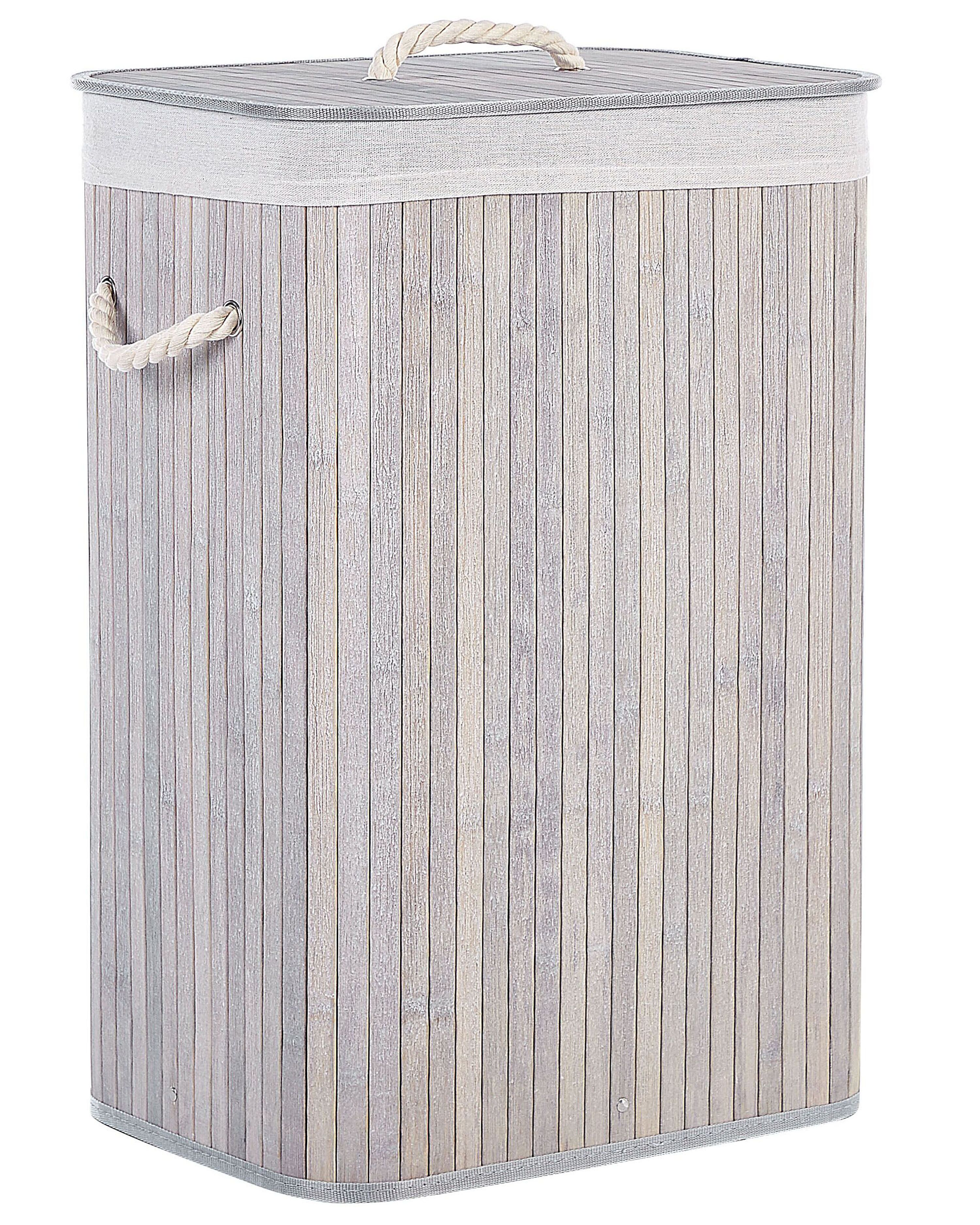 Laundry Basket KOMARI Bamboo Light Grey 72 L