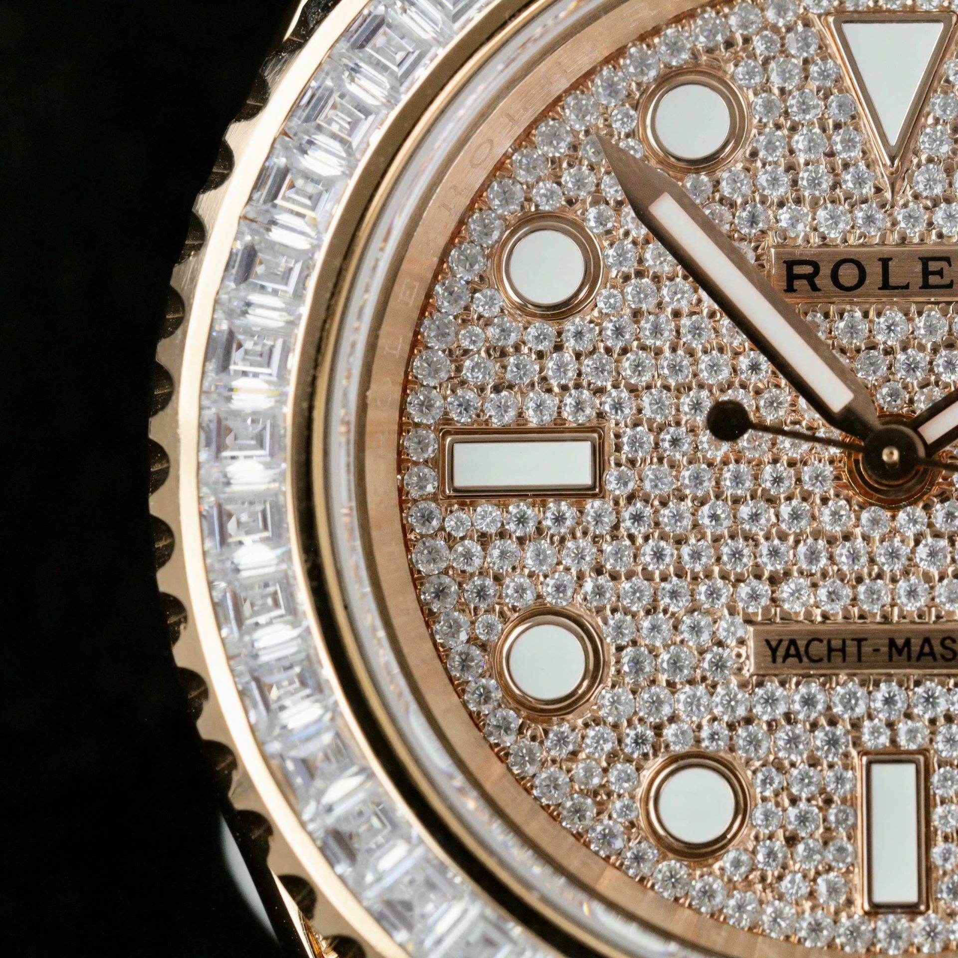 Rolex Yacht-Master Replica Watches Gold Wrapped + Moissanite Diamonds Hong Kong 40mm - Elite Watch Atelier