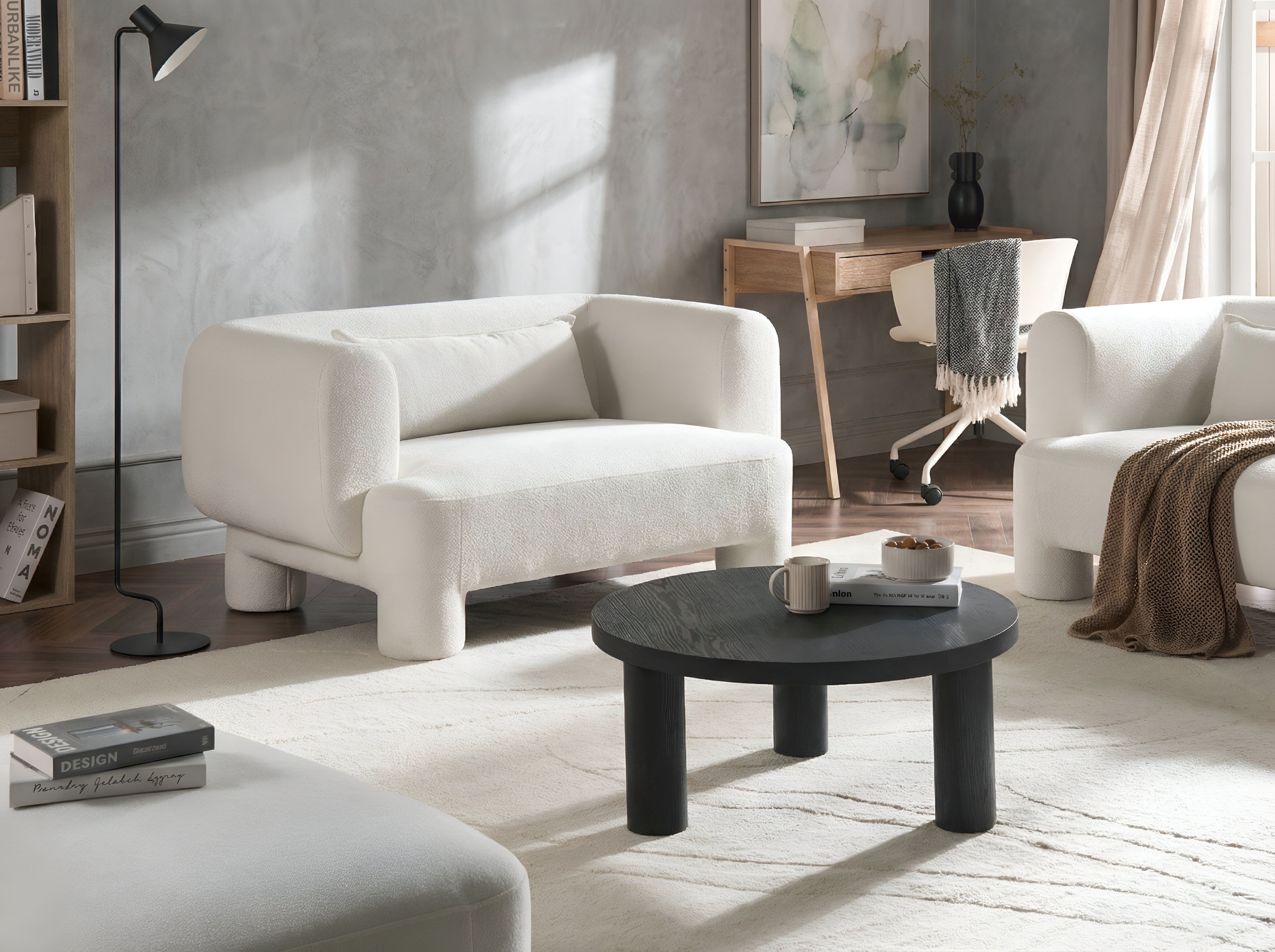Sofa 2 Seater HOGBO Fabric White