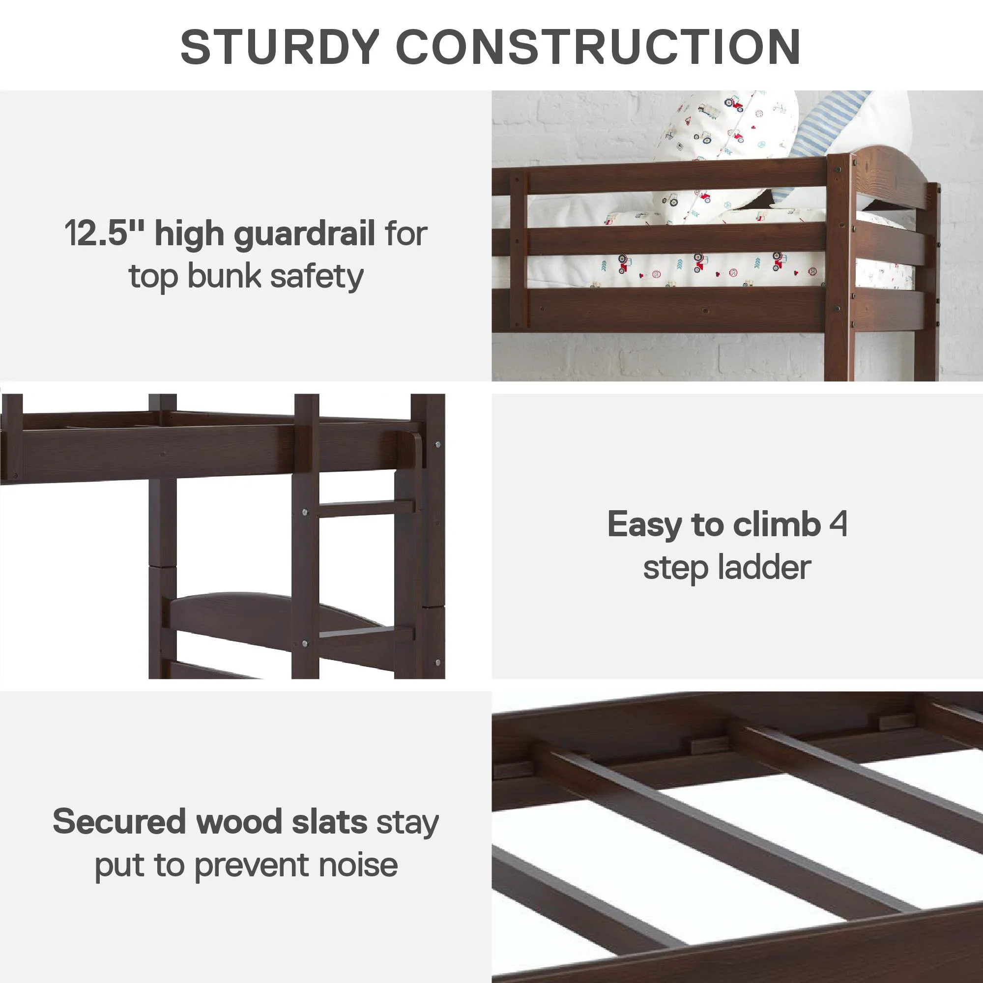 Better Homes & Gardens Leighton Solid Wood Twin-over-Twin Convertible Bunk Bed, Vanilla - Image 24
