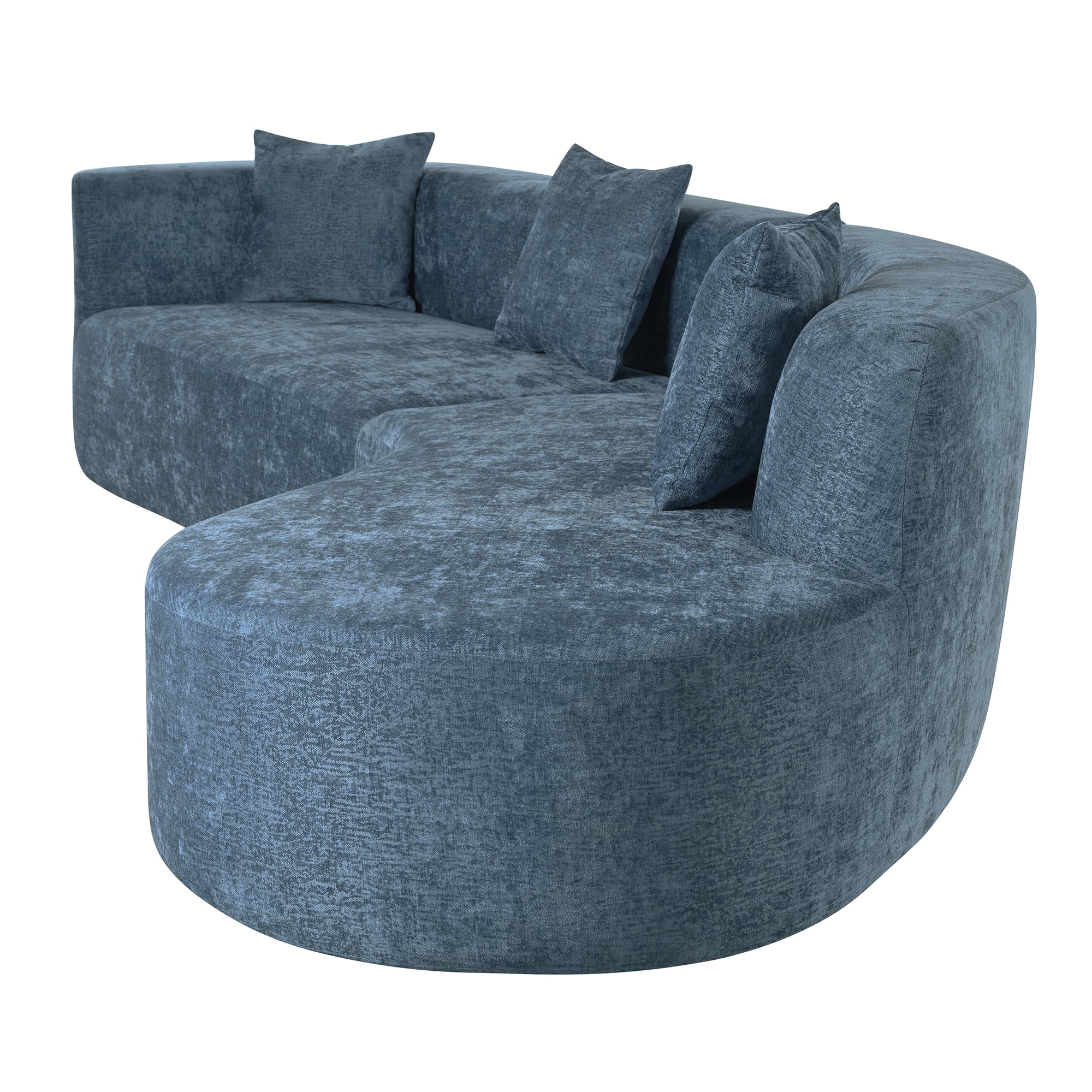 Harper & Bright Designs Modern Curved Floor Sofa Set, Modular Sectional Sponge Couch for Living Room, 2 PC Free Combination No Assembly Foam-Filled Sofa, Beige - Image 111