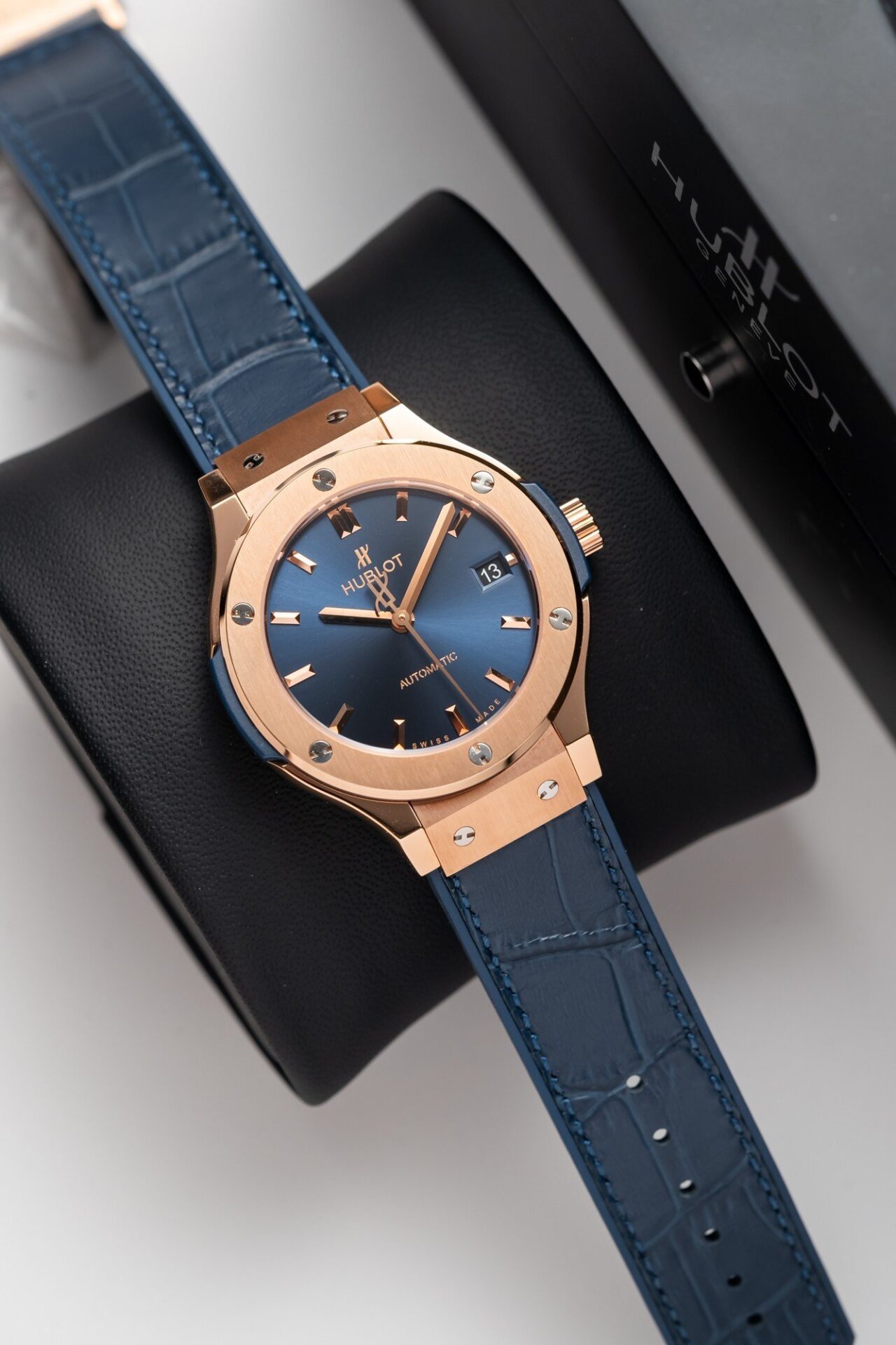 Hublot Classic Fusion King Gold Blue Replica Watch JJF Factory 38mm - Elite Watch Atelier