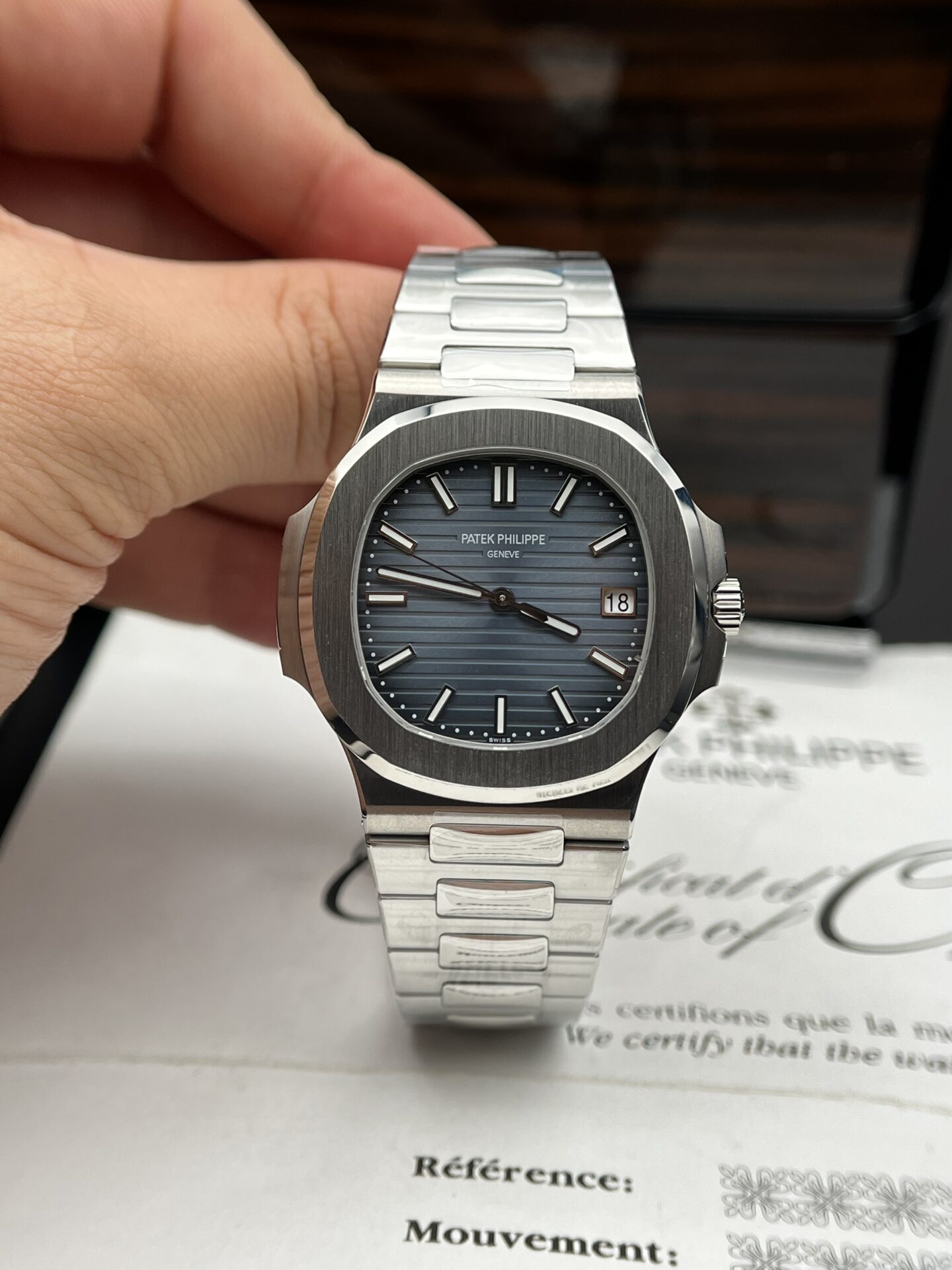 Patek Philippe Replica Watch Nautilus 5811 Blue Dial 3K Factory 41mm - Elite Watch Atelier