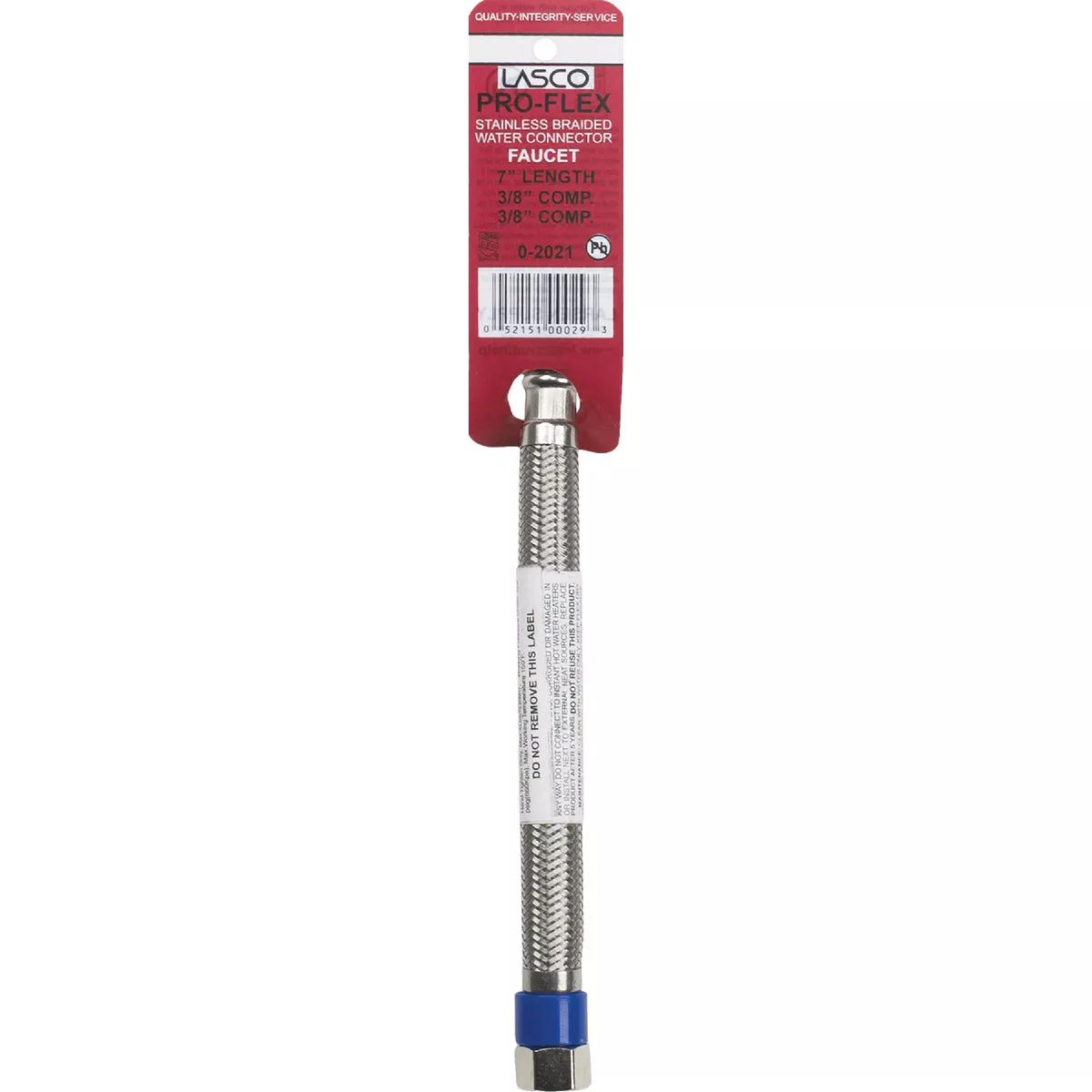 Lasco 3/8 In. Dia. x 6-3/4 In. L. F Compression Braided Stainless Steel Faucet Connector