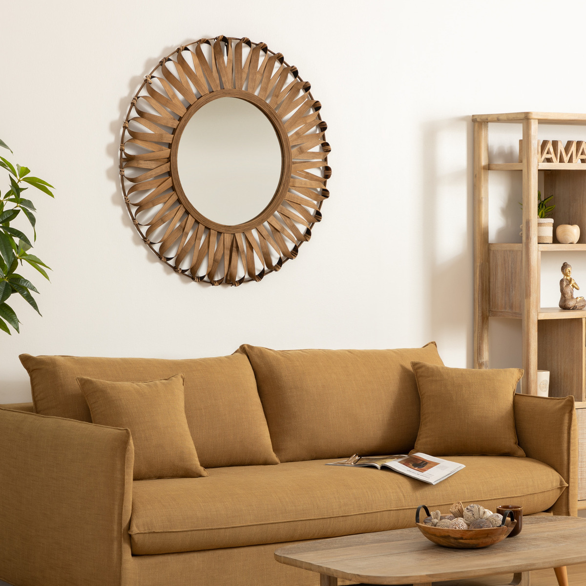 Mirror"Eve" Bamboo, D.93 cm