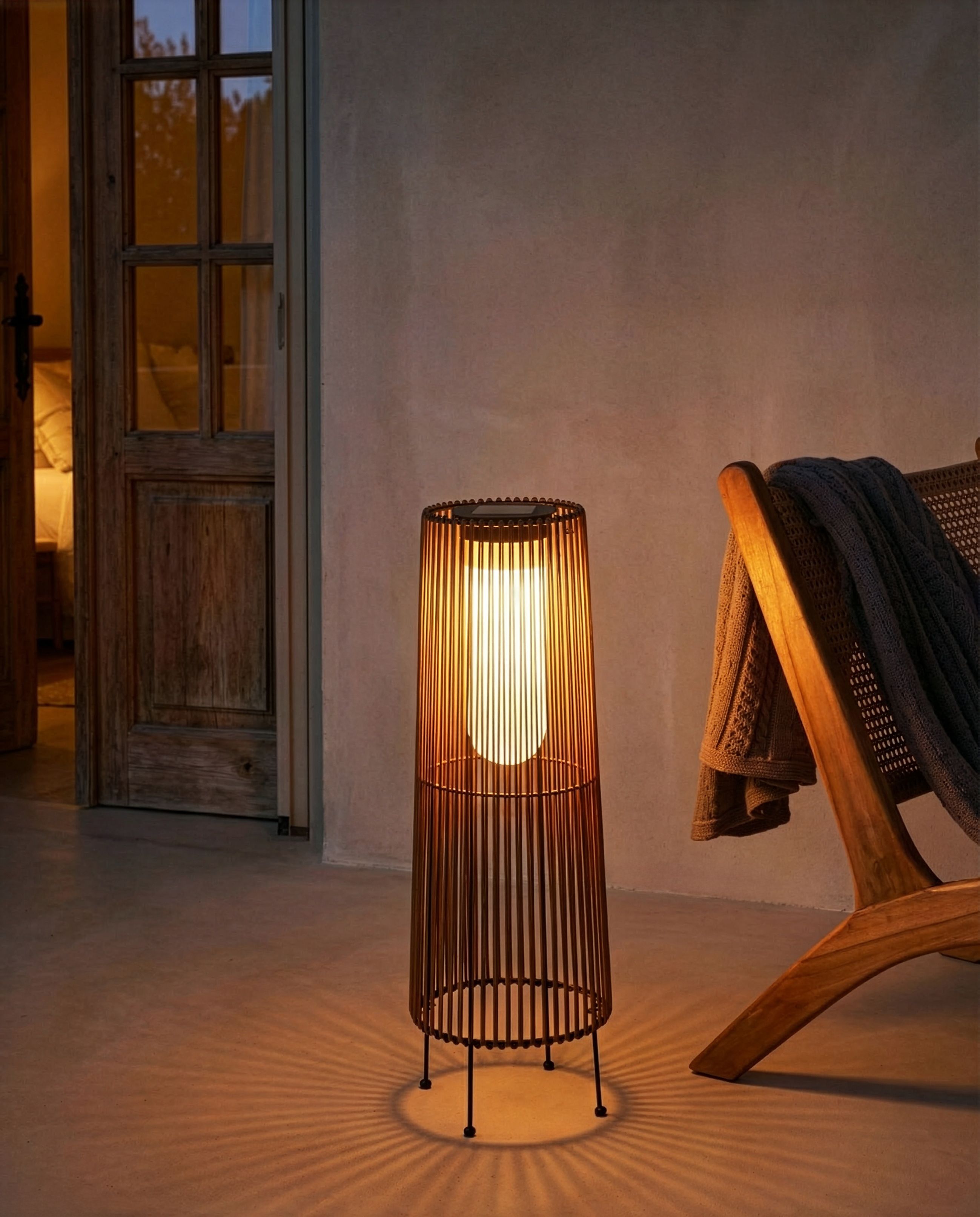 Solar Powered Lantern SEMLIKI 68 cm Natural