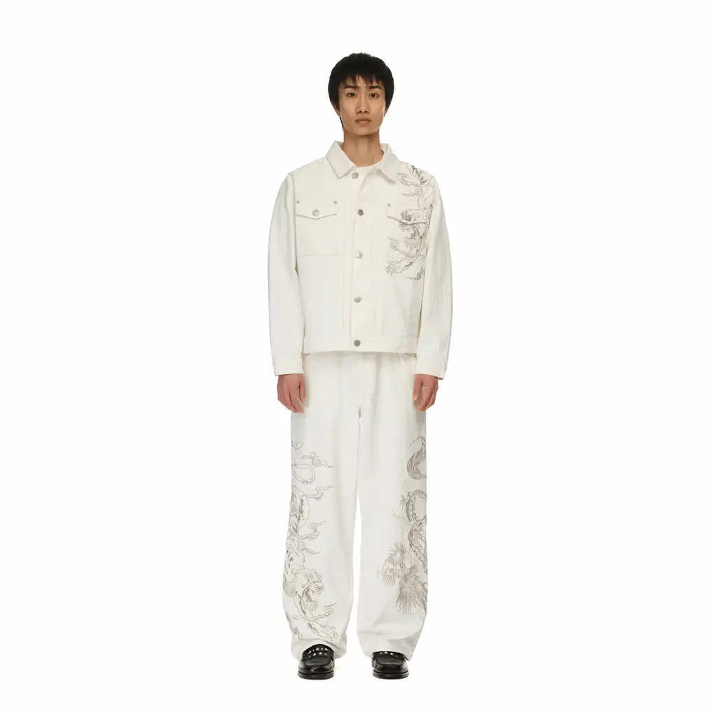 "yakuza" denim Jacket off white