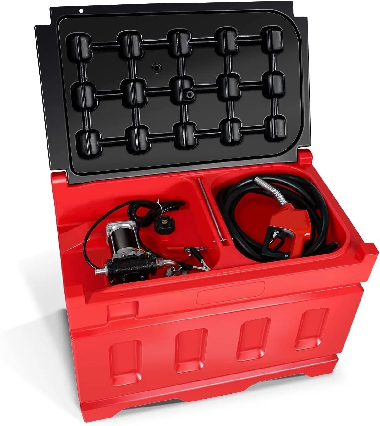 Alternative view of Portable 48 Gallon Fuel Tanks with 12V DC Gasoline Fuel Transfer Pump 15 GPM