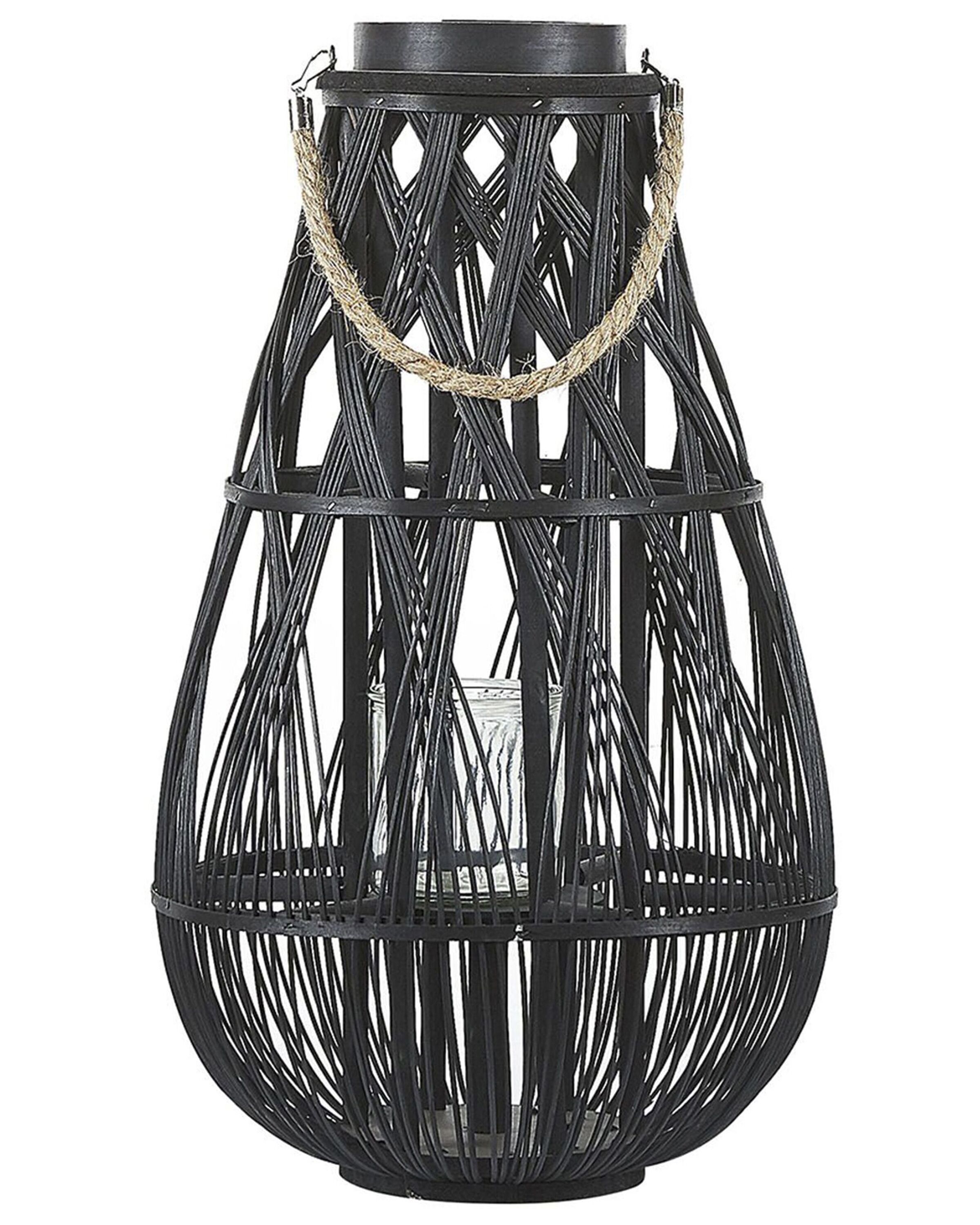 Lantern TONGA Bamboo 56 cm Black