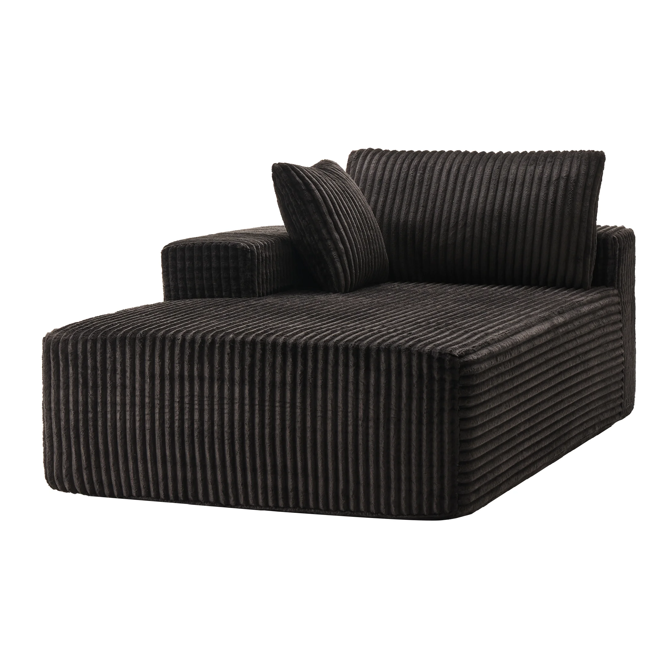 LUMIHO Chaise Lounge Chair Indoor, 42" Sleeper Chair with Two Throw Pillows and Armrests, Corduroy Chaise Couch Chair with Ottoman for Living Room, Bedroom, Apartment, Green - Image 19