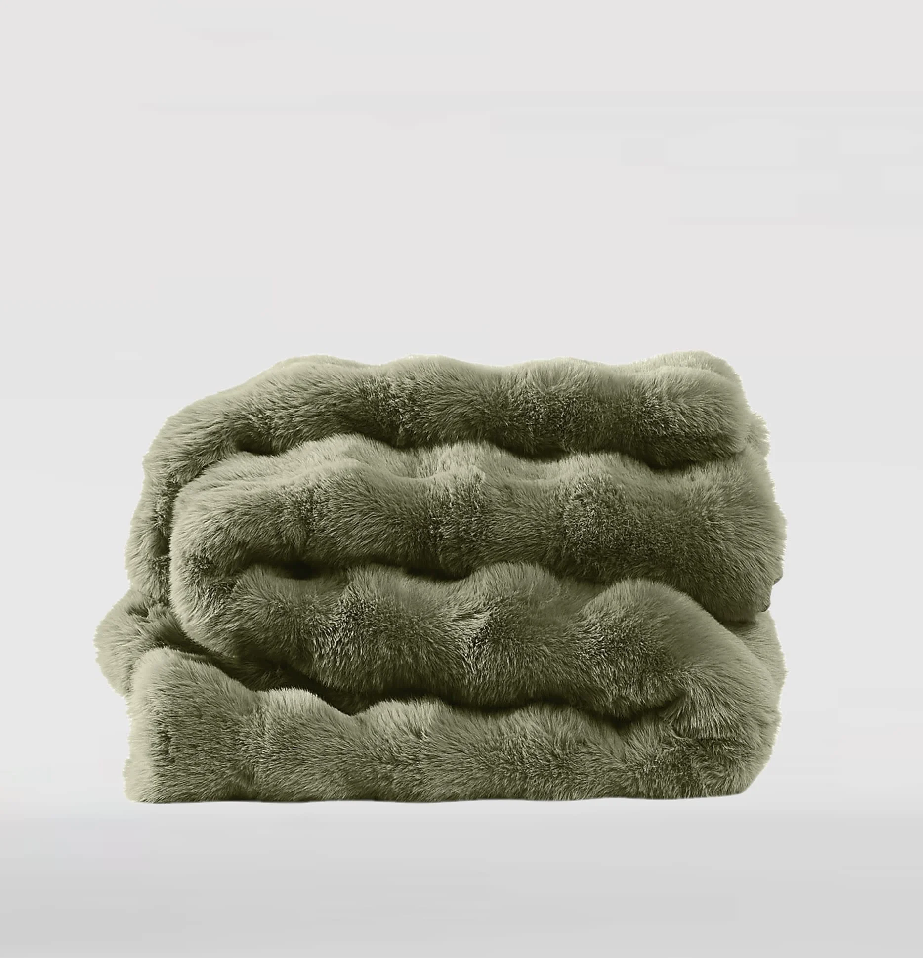 Brooklyn Loom Bubble Faux Fur 100% Microfiber Polyester Twin XL Blanket in Green, All Season, Adult Size, OEKO-TEX Certified - Image 7