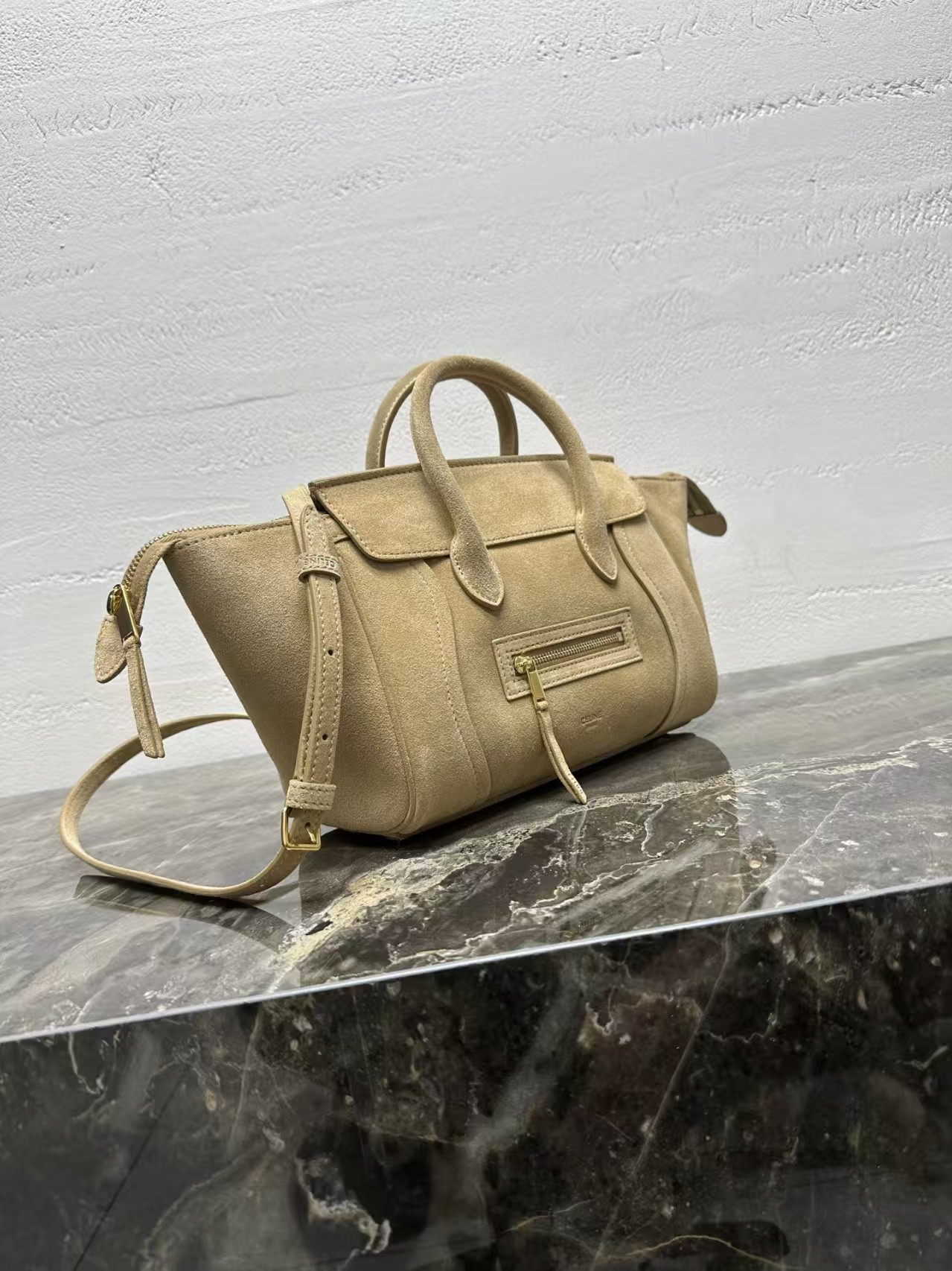 Celine New Luggage Suede Medium HandBag