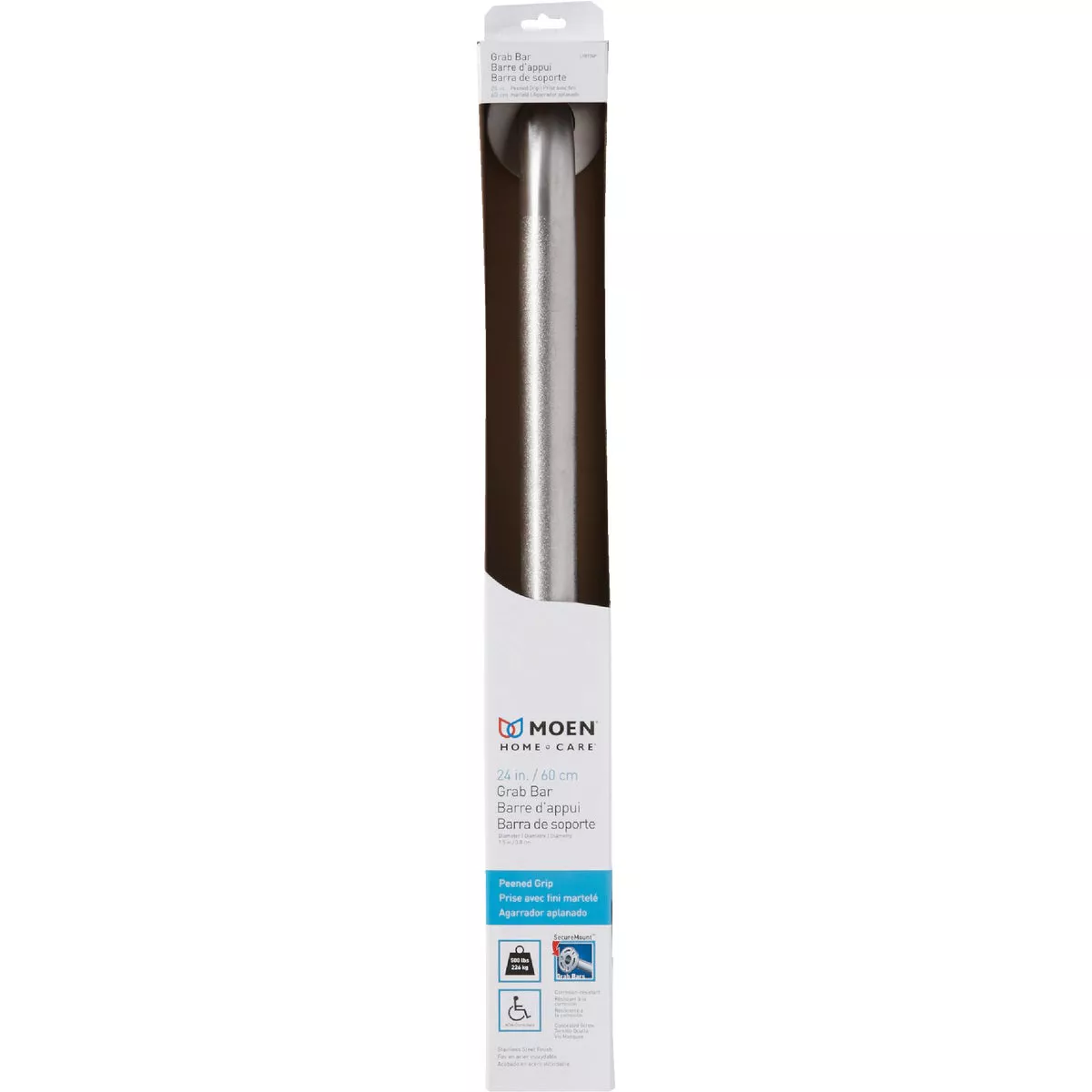 Moen Home Care 24 In. Concealed Screw Grab Bar, Peened