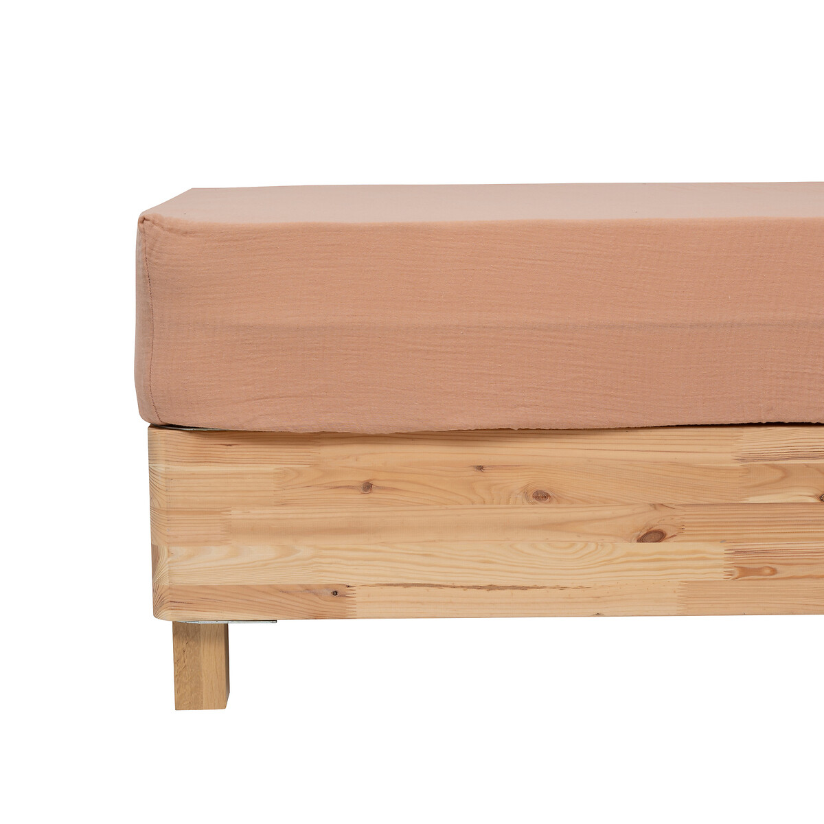 Fitted sheet "Flora" Cotton Gauze, Rose, 160x200 cm