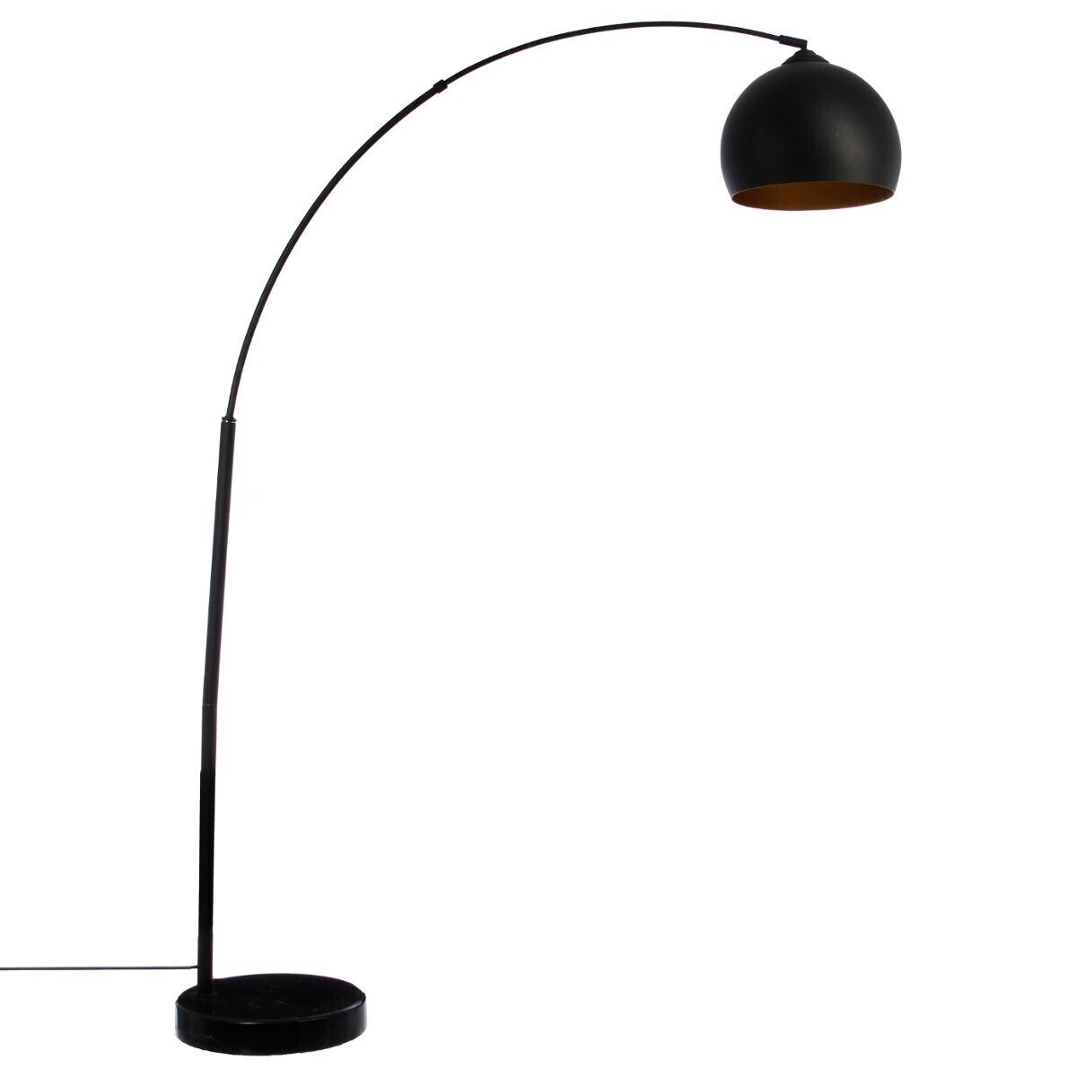 Arc floor lamp "Hyto" Marble, black metal, H.177 cm