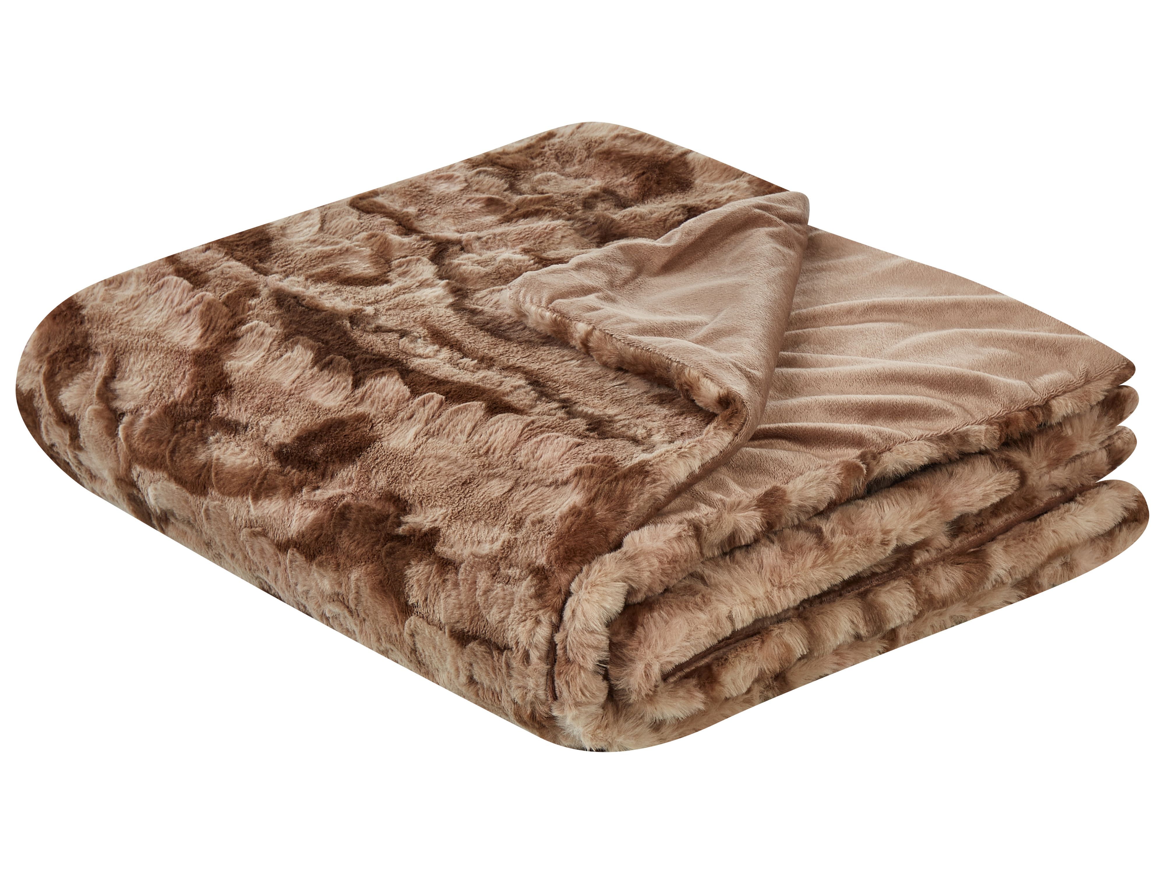 Blanket BAKIRA Faux Fur 200 x 220 cm Brown