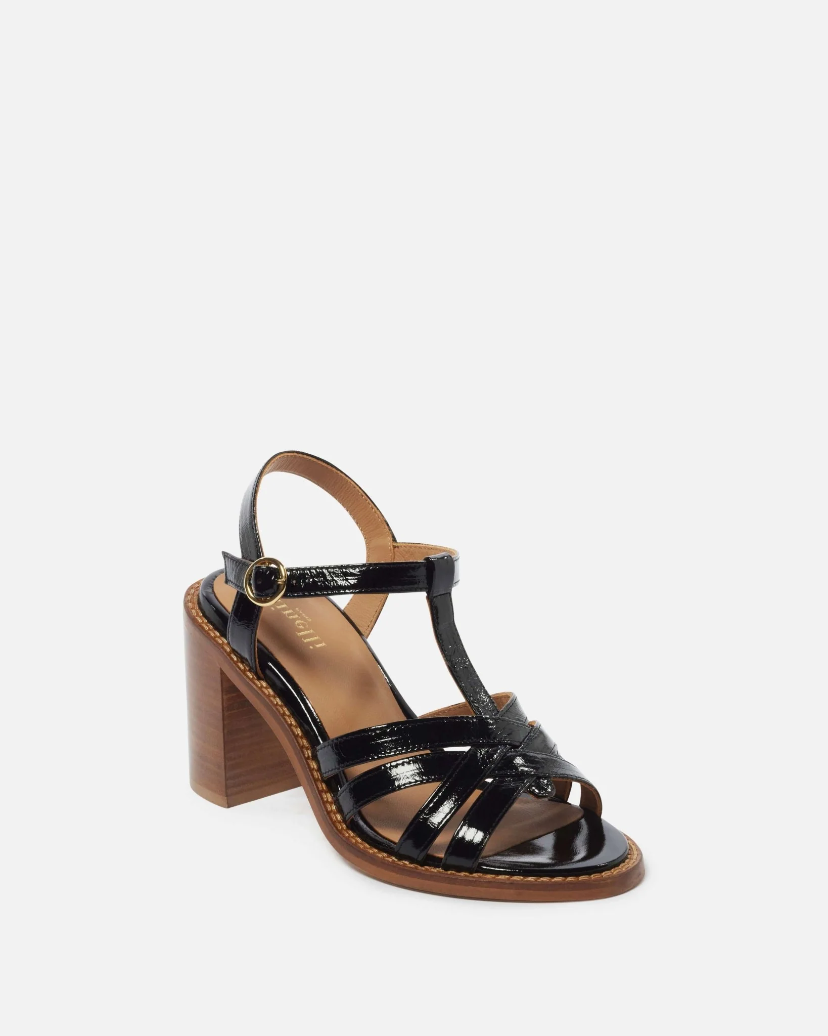 SANDALES MAJIA/CRK - En cuir craquelé à talons noir