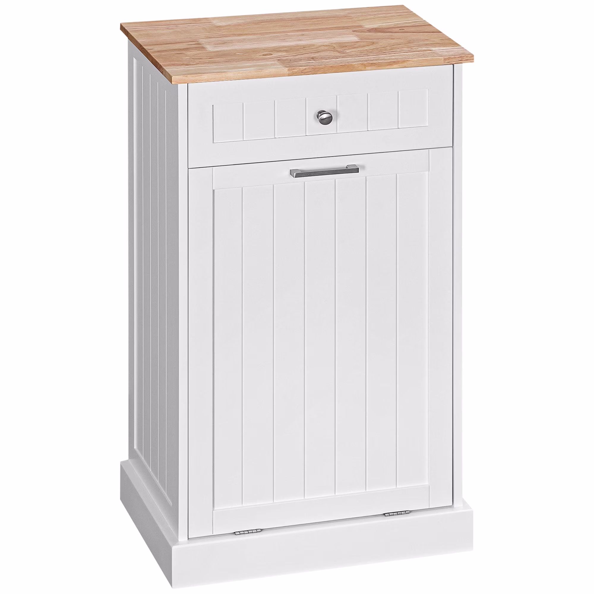 HOMCOM Kitchen Tilt Out Trash Bin Cabinet, Free Standing Recycling Cabinet - Image 3