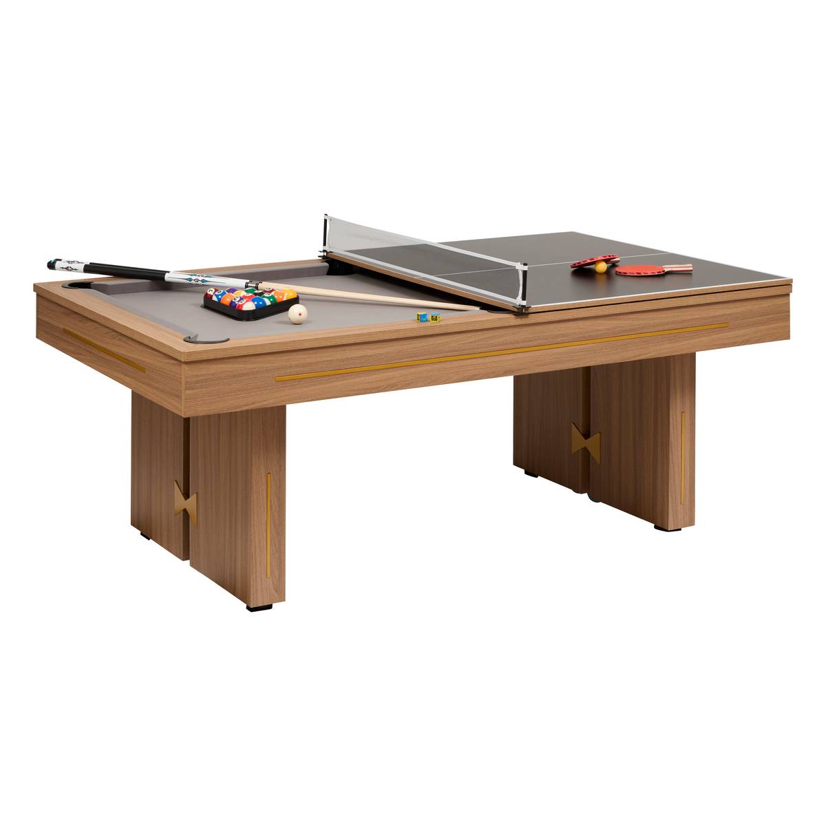 3-in-1 Dining Table "Dave" Brown, 215x121.8 cm