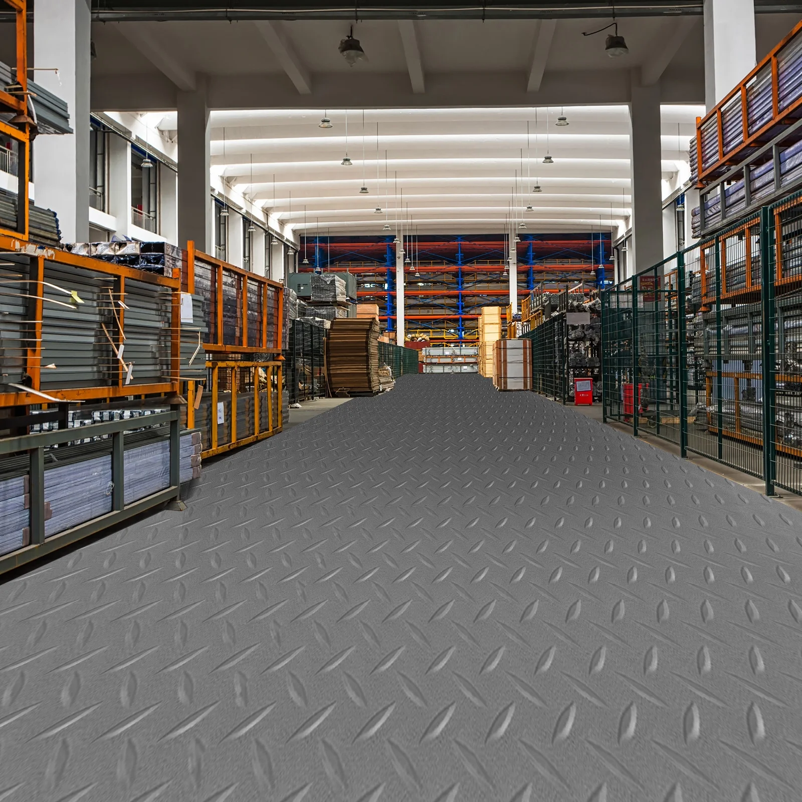 Heavy Duty Garage Flooring Mat Roll 2.5MM Thick Anti-Slip Trailer Floor Covering Raised Mat - Image 12