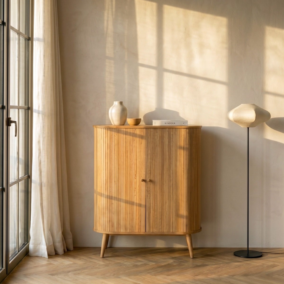 Szafka CORES drewniana dębowa naturalna 100x40x118 cm