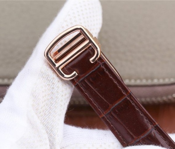 Replica Cartier Ballon Bleu de Cartier Tourbillon RG Paved Diamonds Leather Strap - Top club