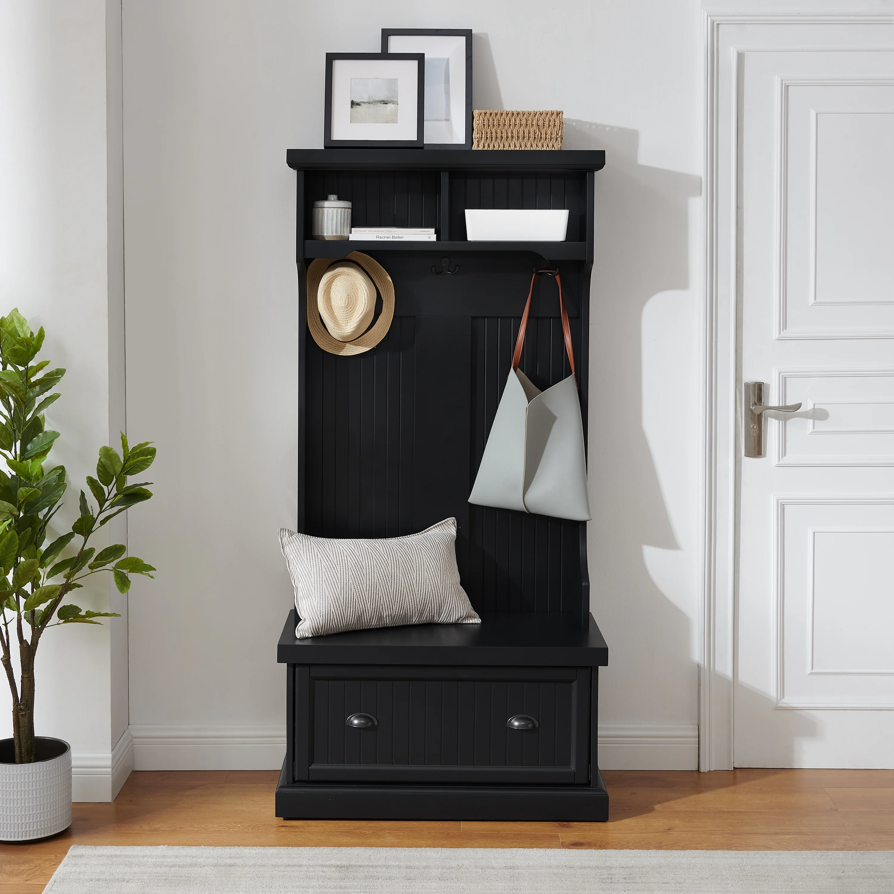 Crosley Furniture Shoreline Coastal MDF Wood Hall Tree in White - Image 19