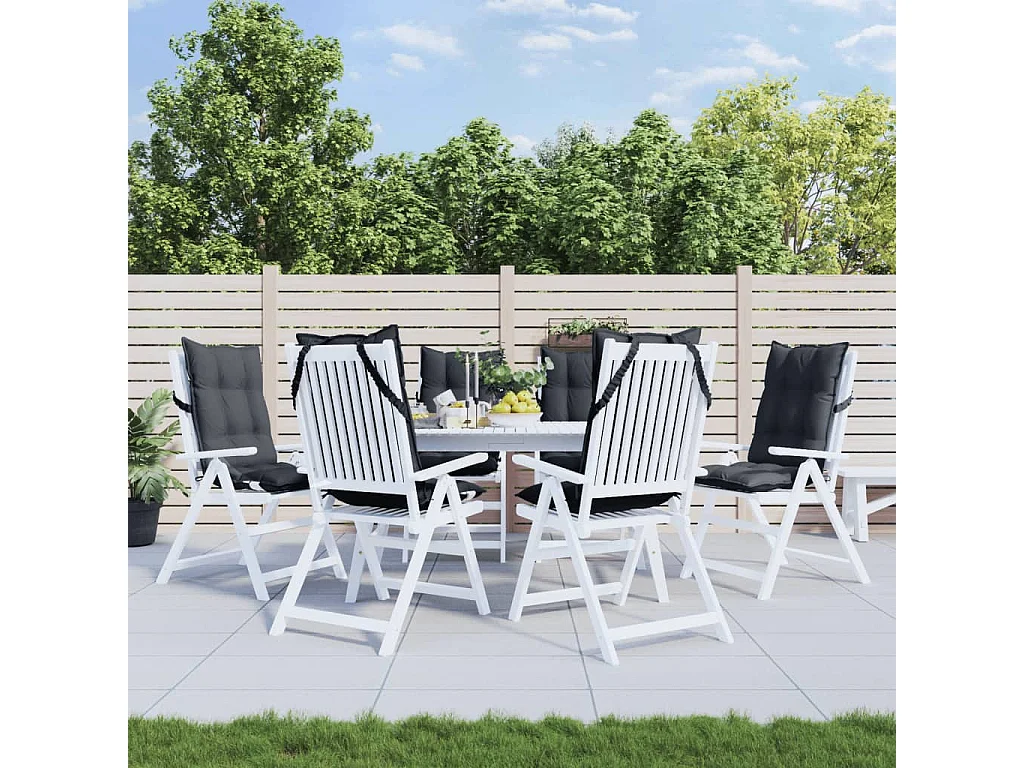Coussins de chaise à dossier haut lot de 6 anthracite