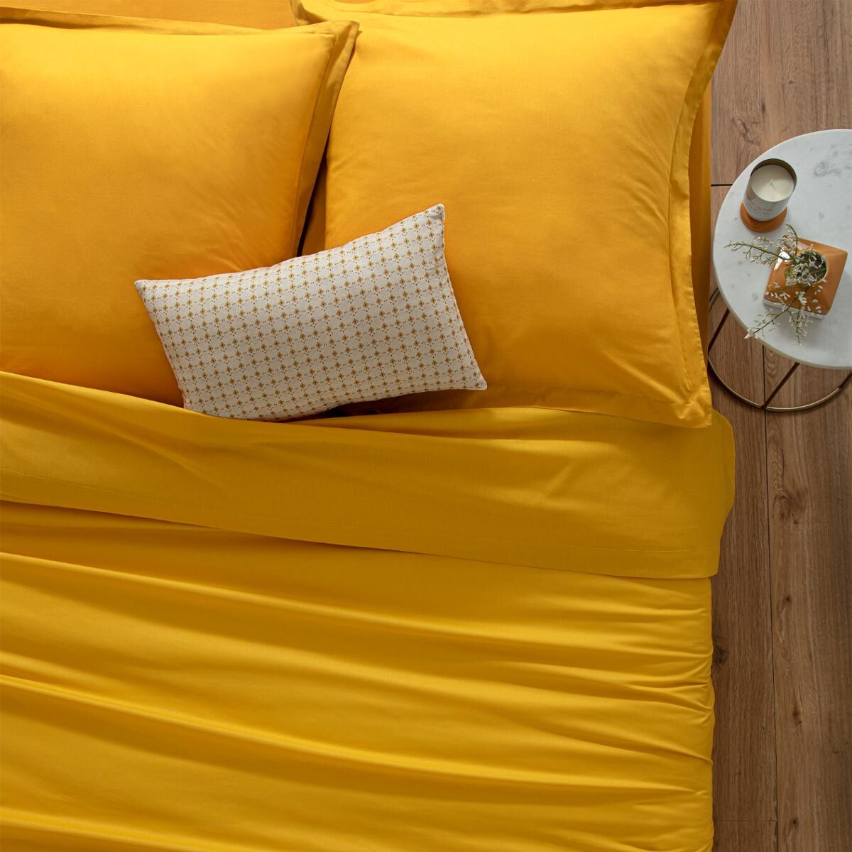 Fitted sheet, cotton Mustard yellow, 90x190 cm
