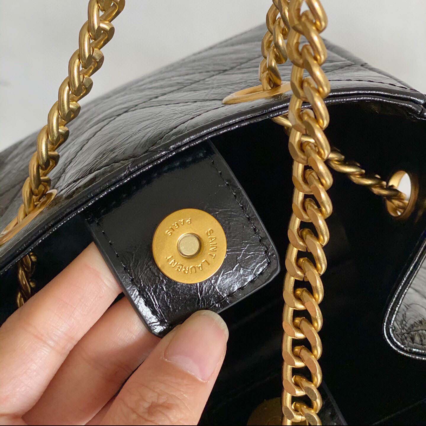 Replica Ysl Black Chain Crossbody Shoulder Bucket Bag1:1High-quality replica