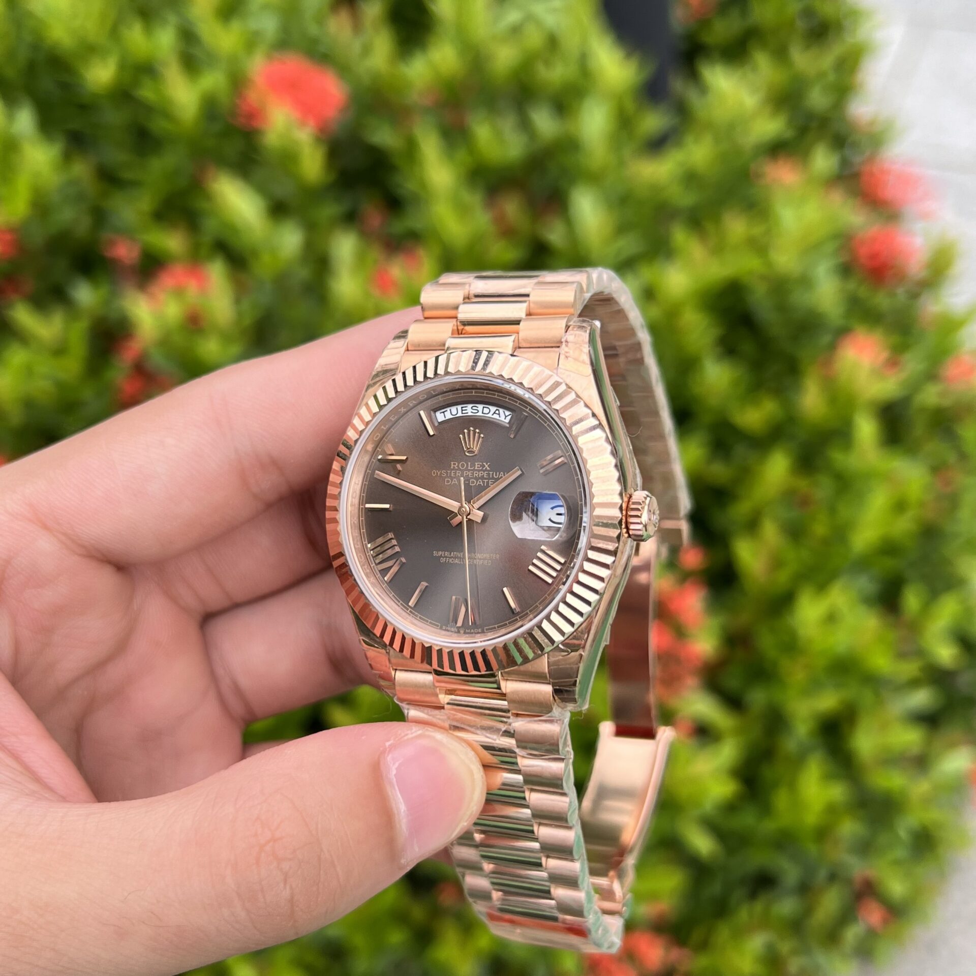 Rolex Day-Date Replica 1:1 Watch Chocolate Dial EW Factory 40mm - Top club