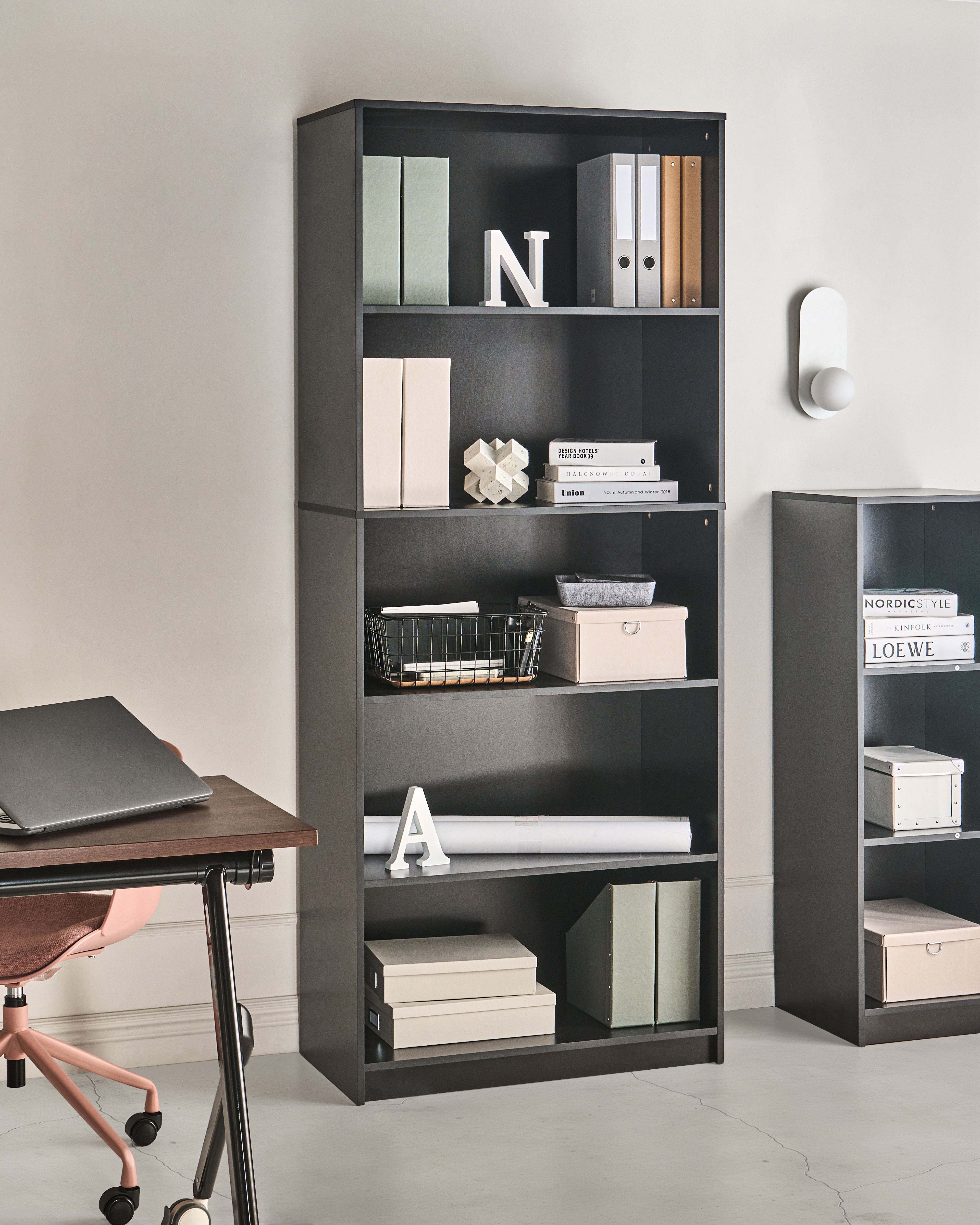 5 Tier Bookcase ZEHNA 197 cm Black