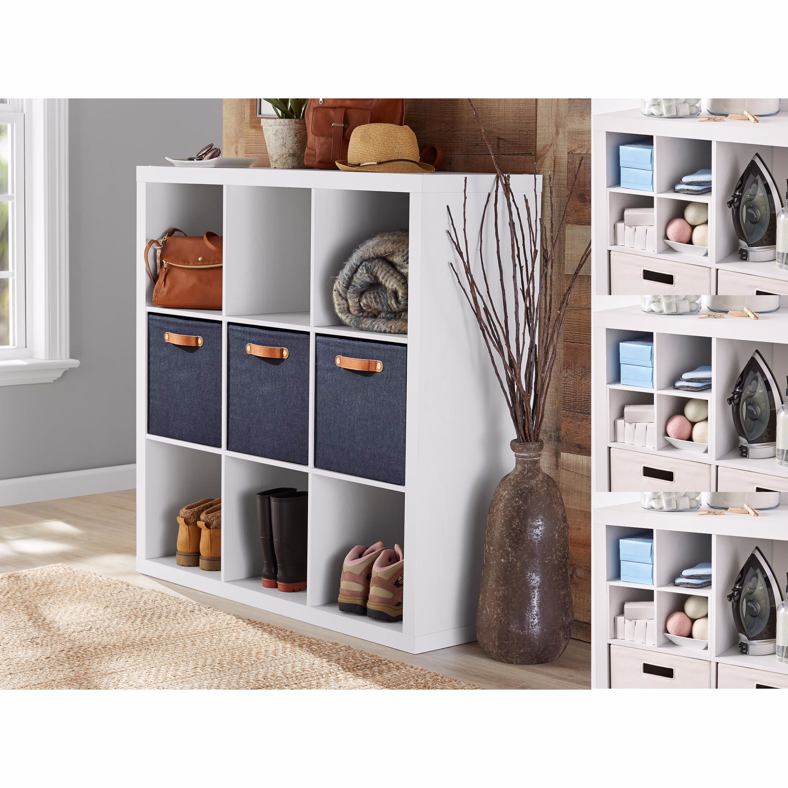 Better Homes & Gardens 9 Cube and 3 Better Homes & Gardens Quad Inserts Bundle-Tobacco Oak - Image 6