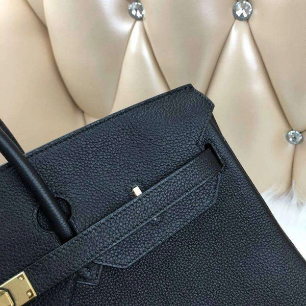 Hermes birking replica purse 40 Black Togo Leather with Gold Hardware1:1High-quality replica