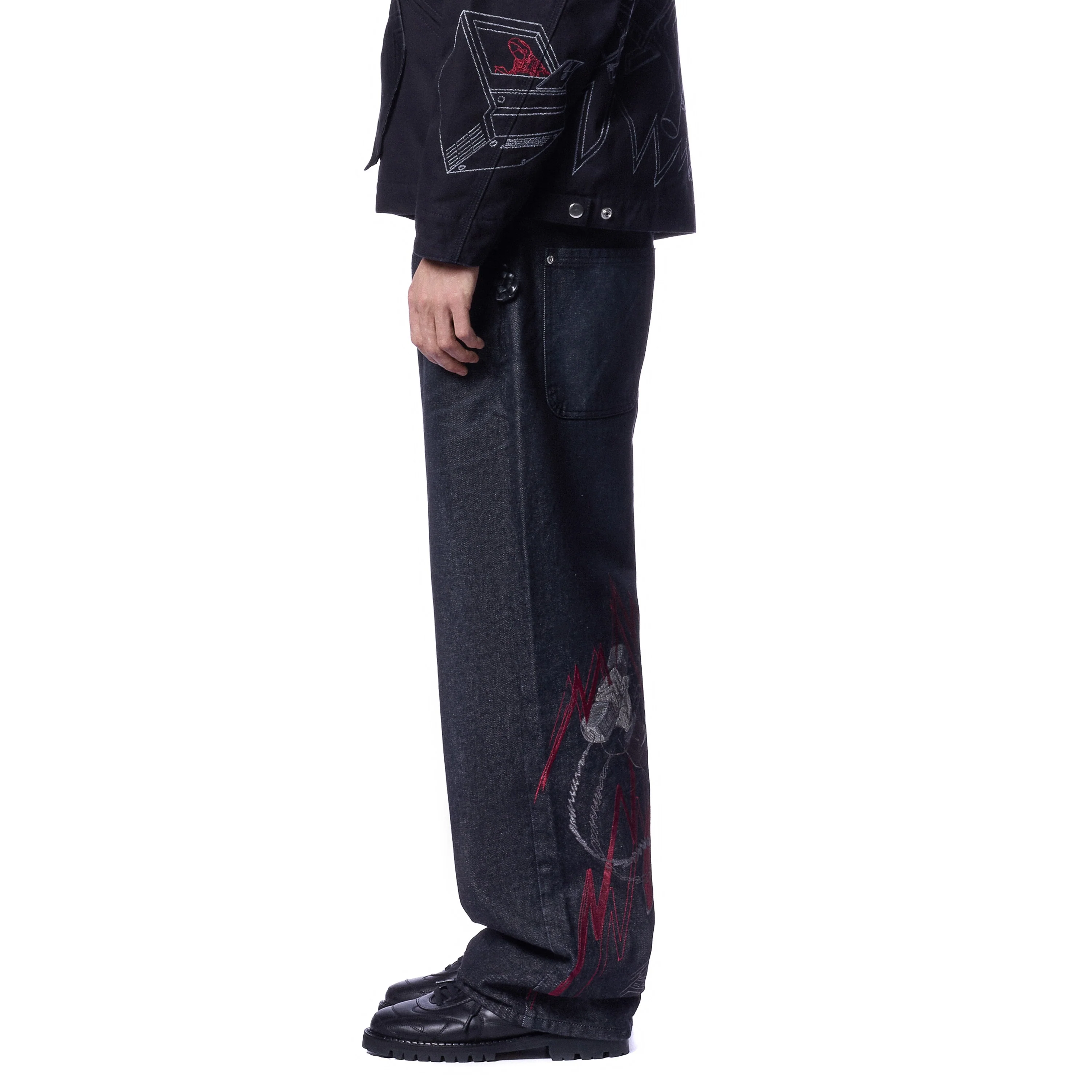"wall street" black raw Denim