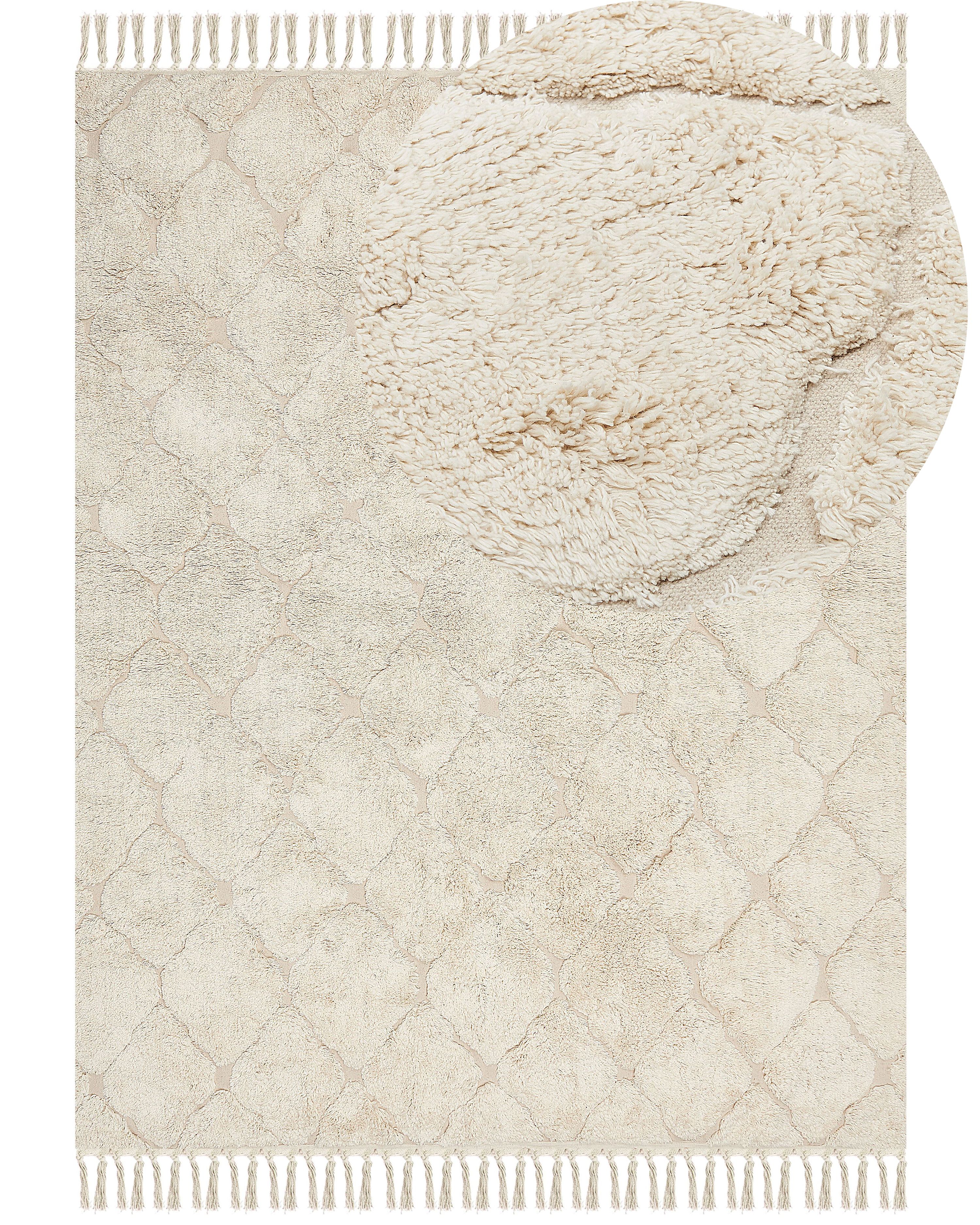 Rug SILCHAR Beige 160 x 230 cm Cotton