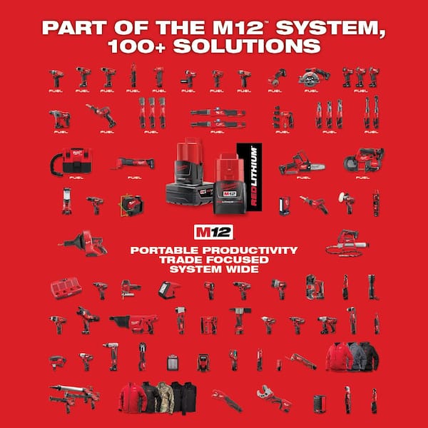 M12 12V Lithium-Ion Cordless 600 MCM Cable Cutter Kit with One 3.0Ah Battery, Charger and Hard Case - Image 14
