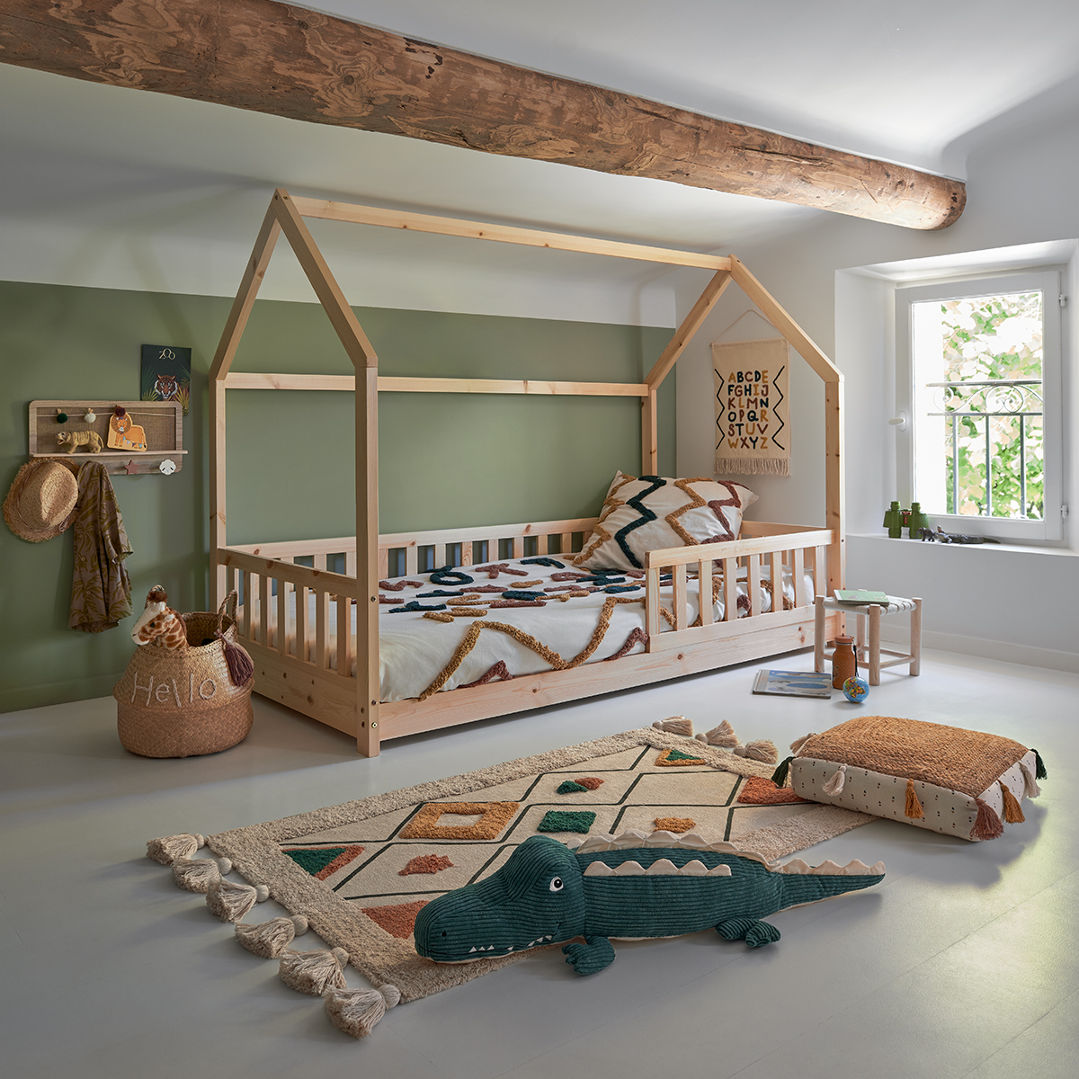 Kids hut bed "Bosco" 90x190 cm