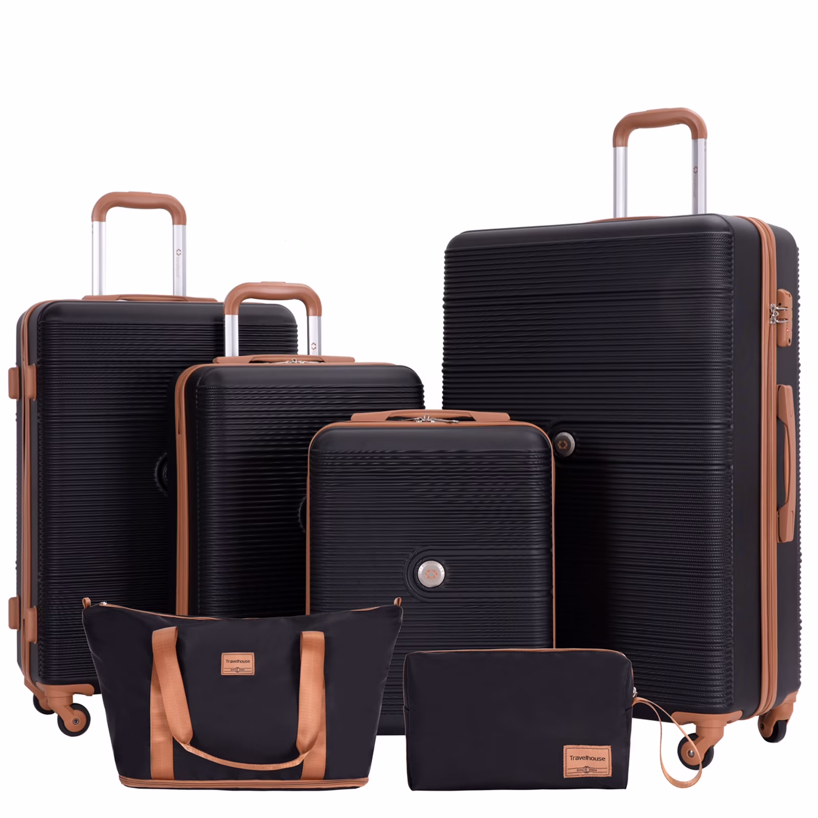 Travelhouse 6 Piece Hardshell Luggage Set Hardside Lightweight Suitcase with TSA Lock Spinner Wheels.(White) - Image 7